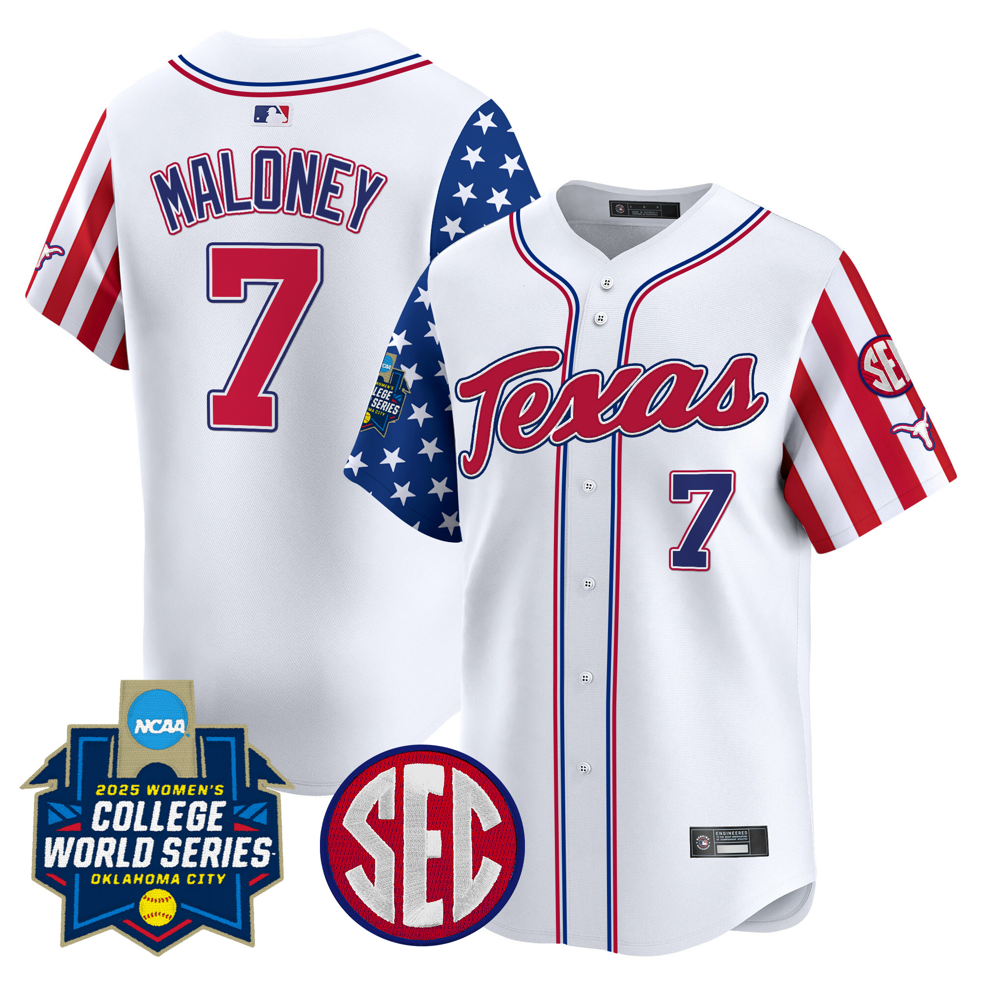 Men's size - Texas Longhorns Softball 2025 Independence Day Vapor Premier Limited Jersey - All Stitched