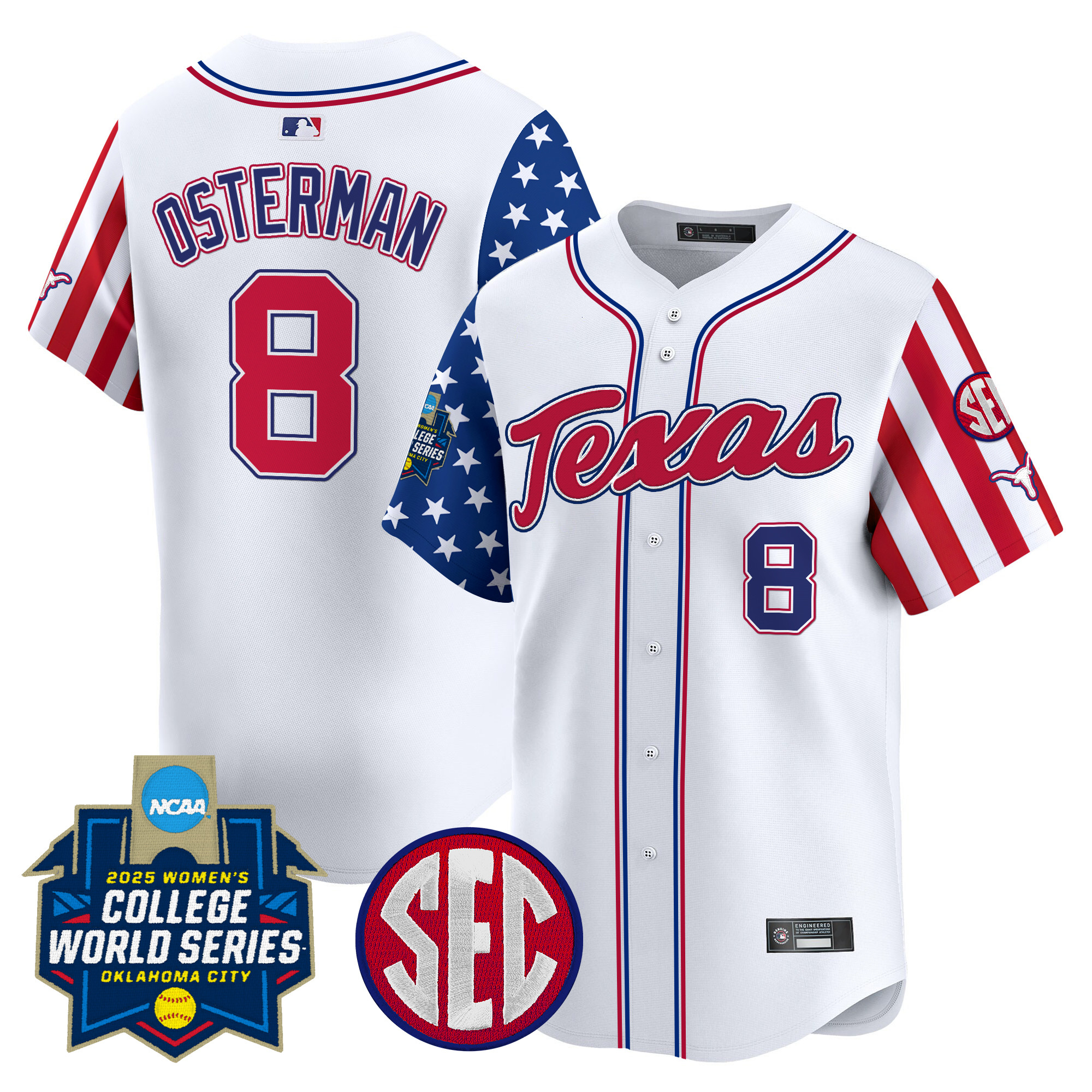 Men's size - Texas Longhorns Softball 2025 Independence Day Vapor Premier Limited Jersey - All Stitched