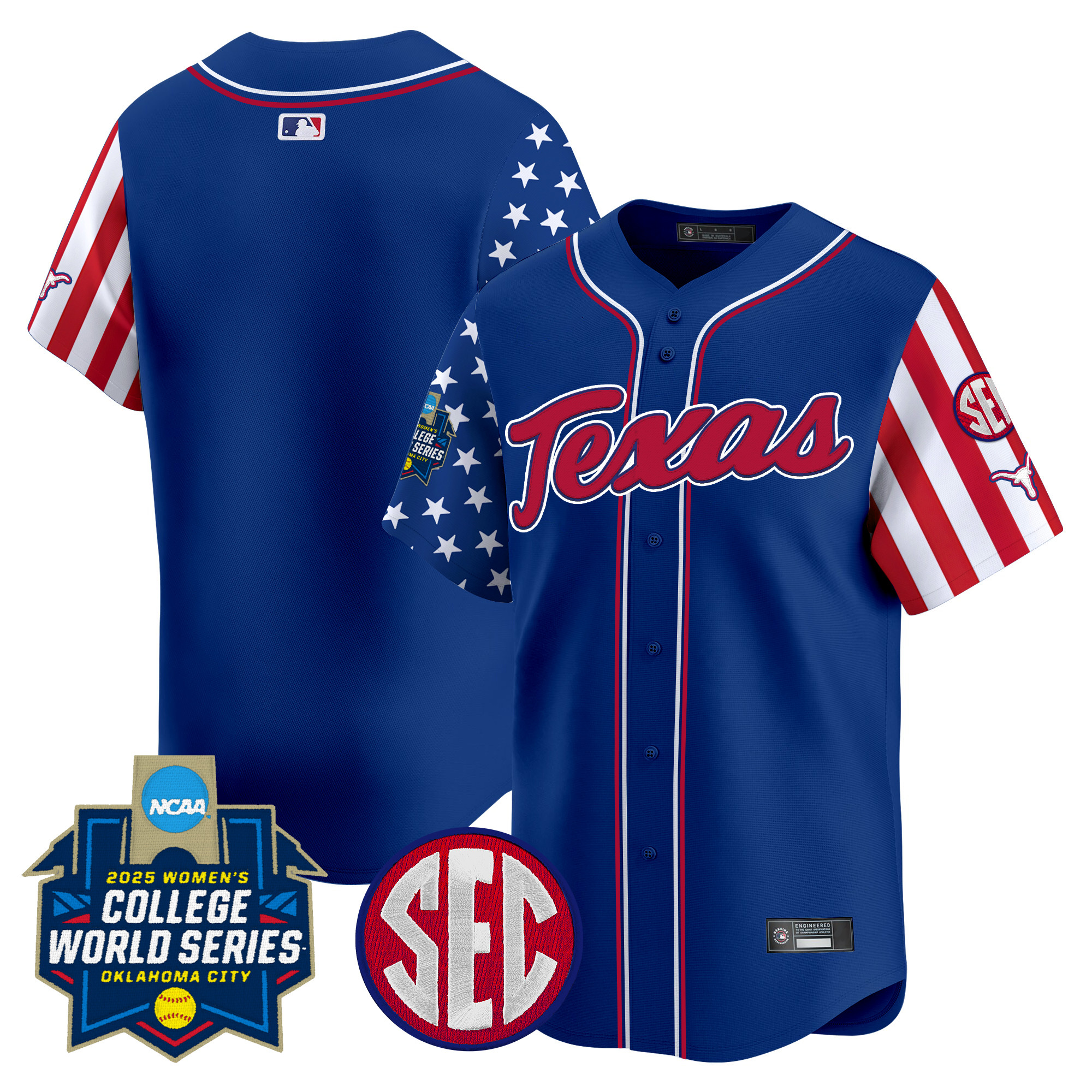 Men's size - Texas Longhorns Softball 2025 Independence Day Vapor Premier Limited Jersey - All Stitched