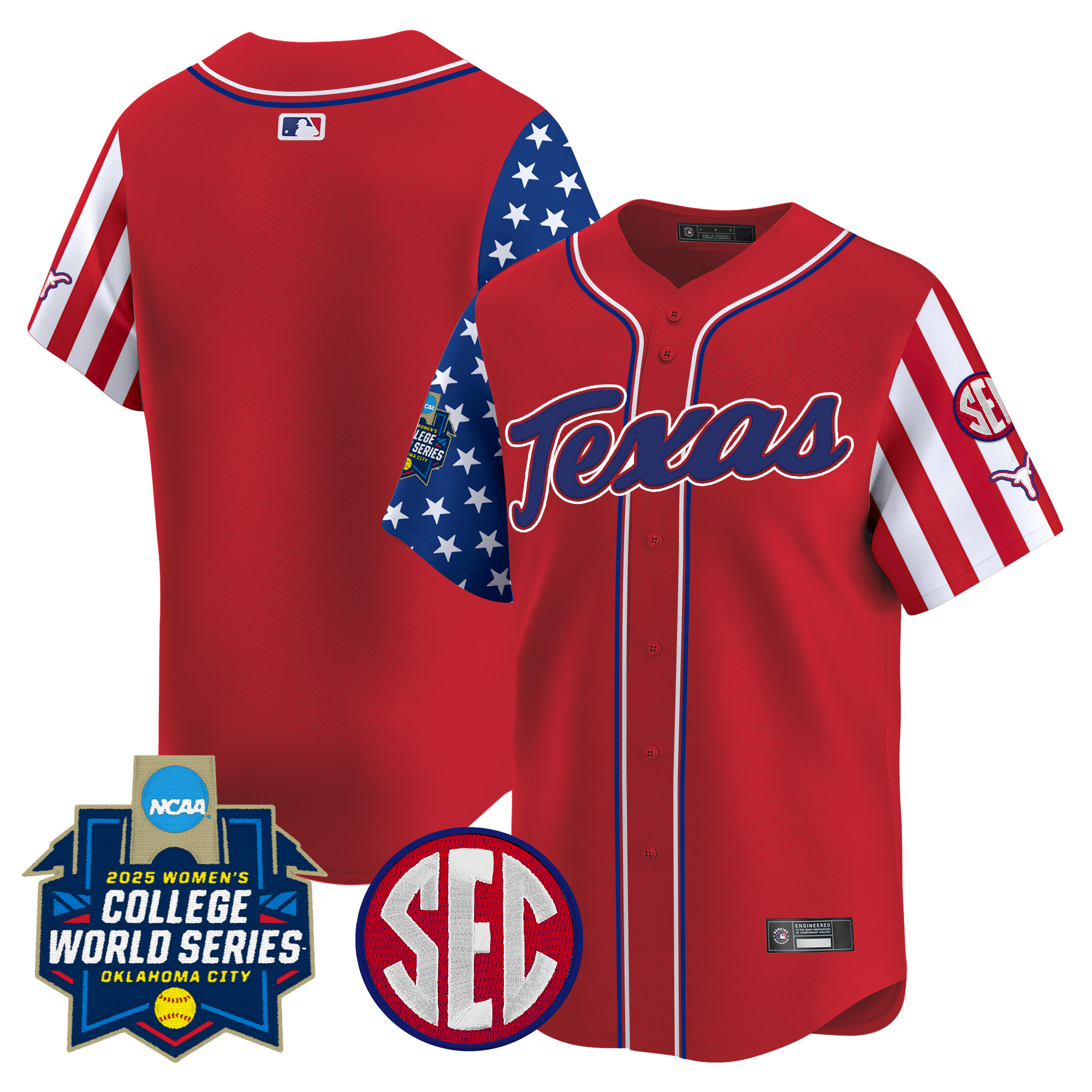 Men's size - Texas Longhorns Softball 2025 Independence Day Vapor Premier Limited Jersey - All Stitched