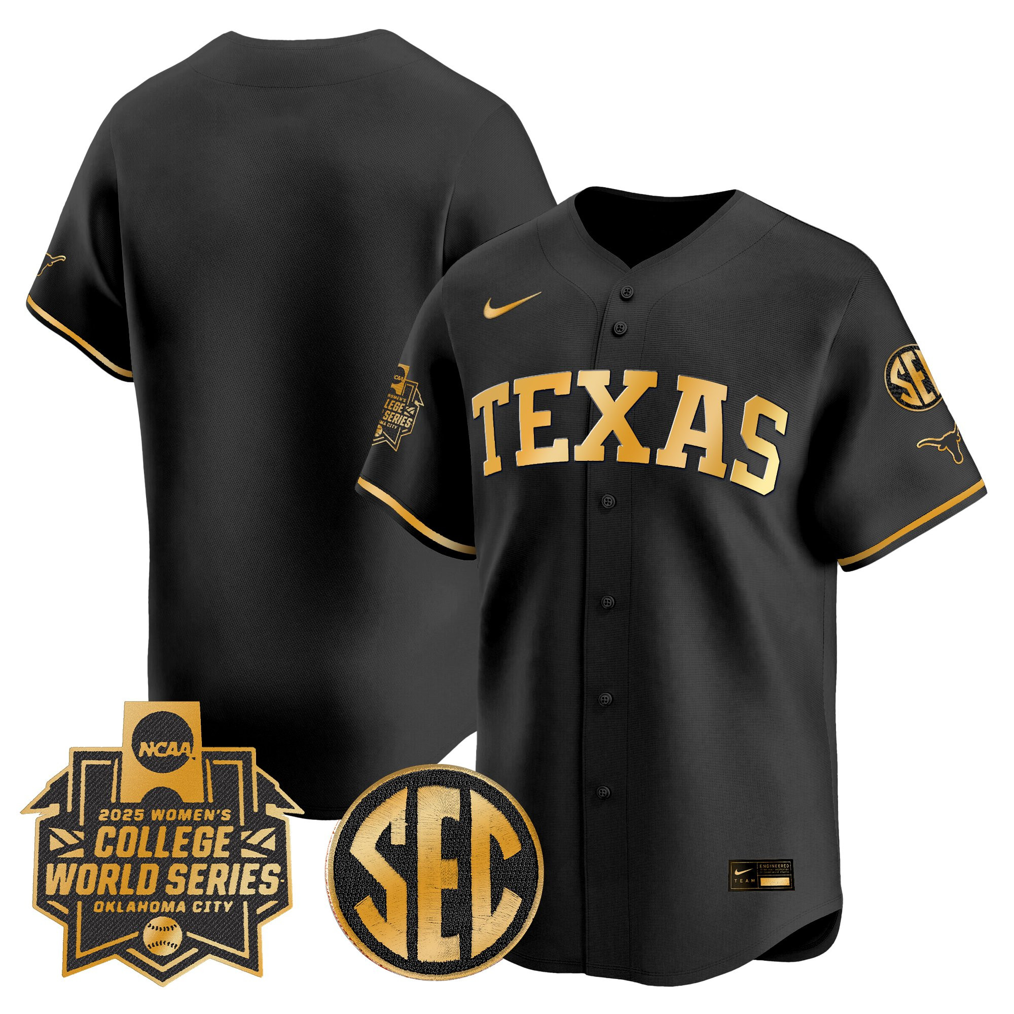 Men's size - Texas Longhorns Softball 2025 World Series (WCWS) Vapor Premier Limited Jersey - All Stitched