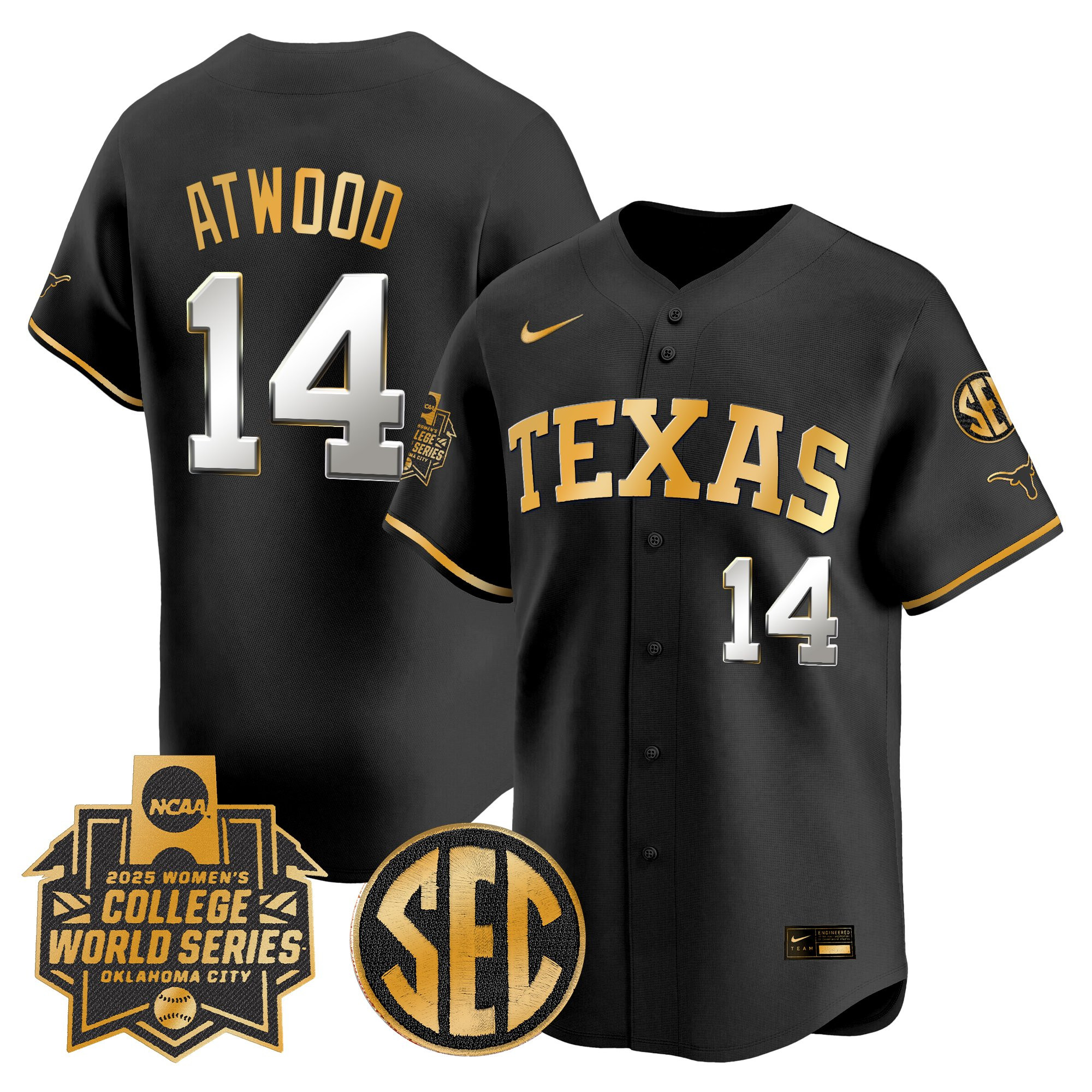 Men's size - Texas Longhorns Softball 2025 World Series (WCWS) Vapor Premier Limited Jersey - All Stitched