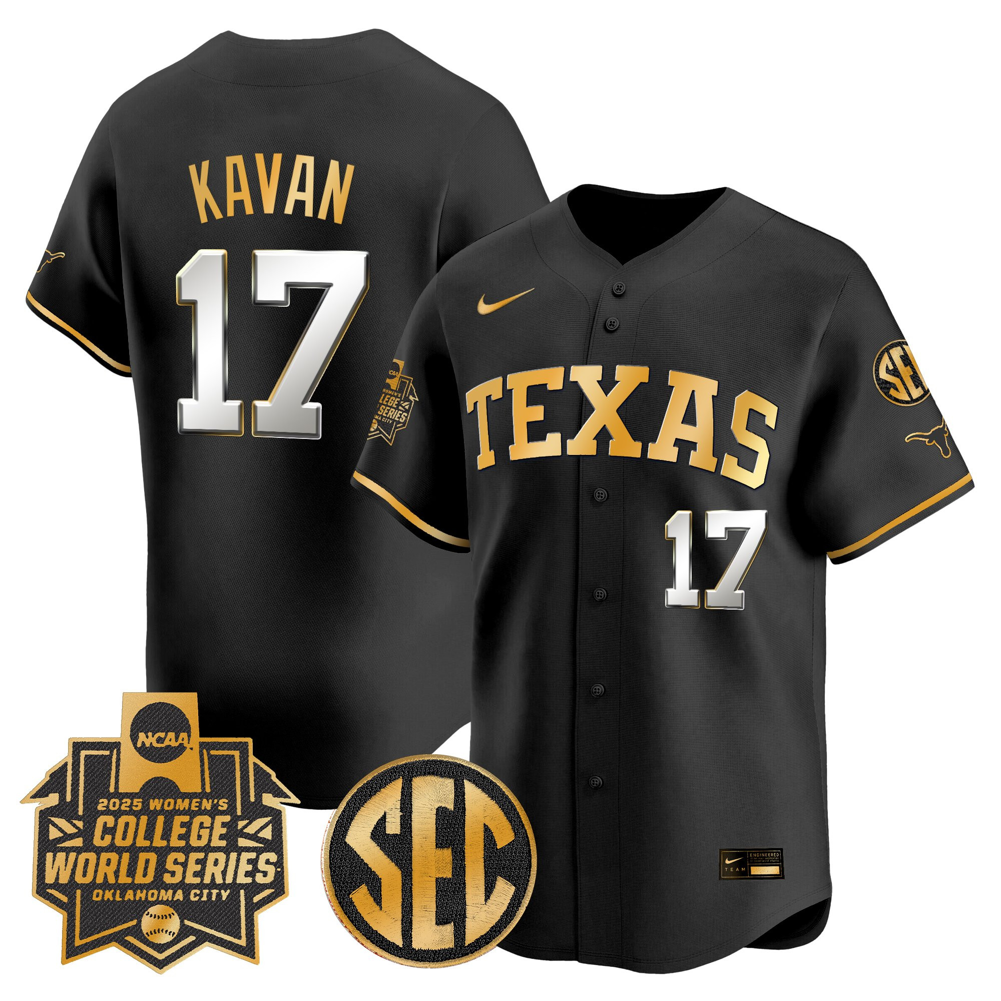 Men's size - Texas Longhorns Softball 2025 World Series (WCWS) Vapor Premier Limited Jersey - All Stitched