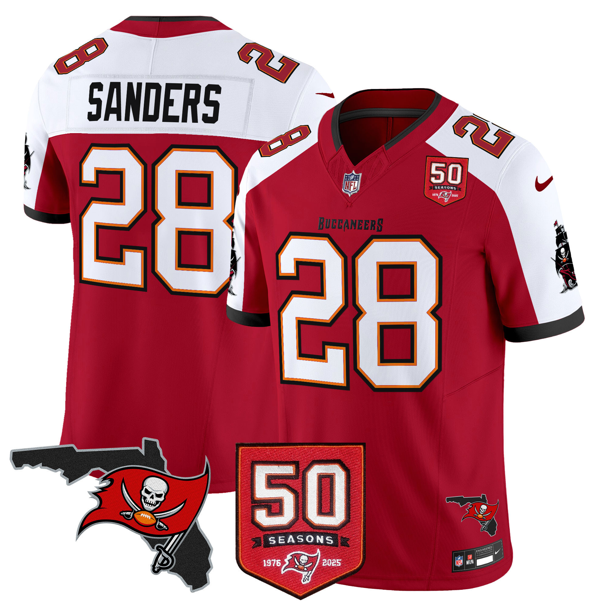 Men's Tampa Bay Buccaneers 50th Season Patch Vapor Limited Jersey - All Stitched