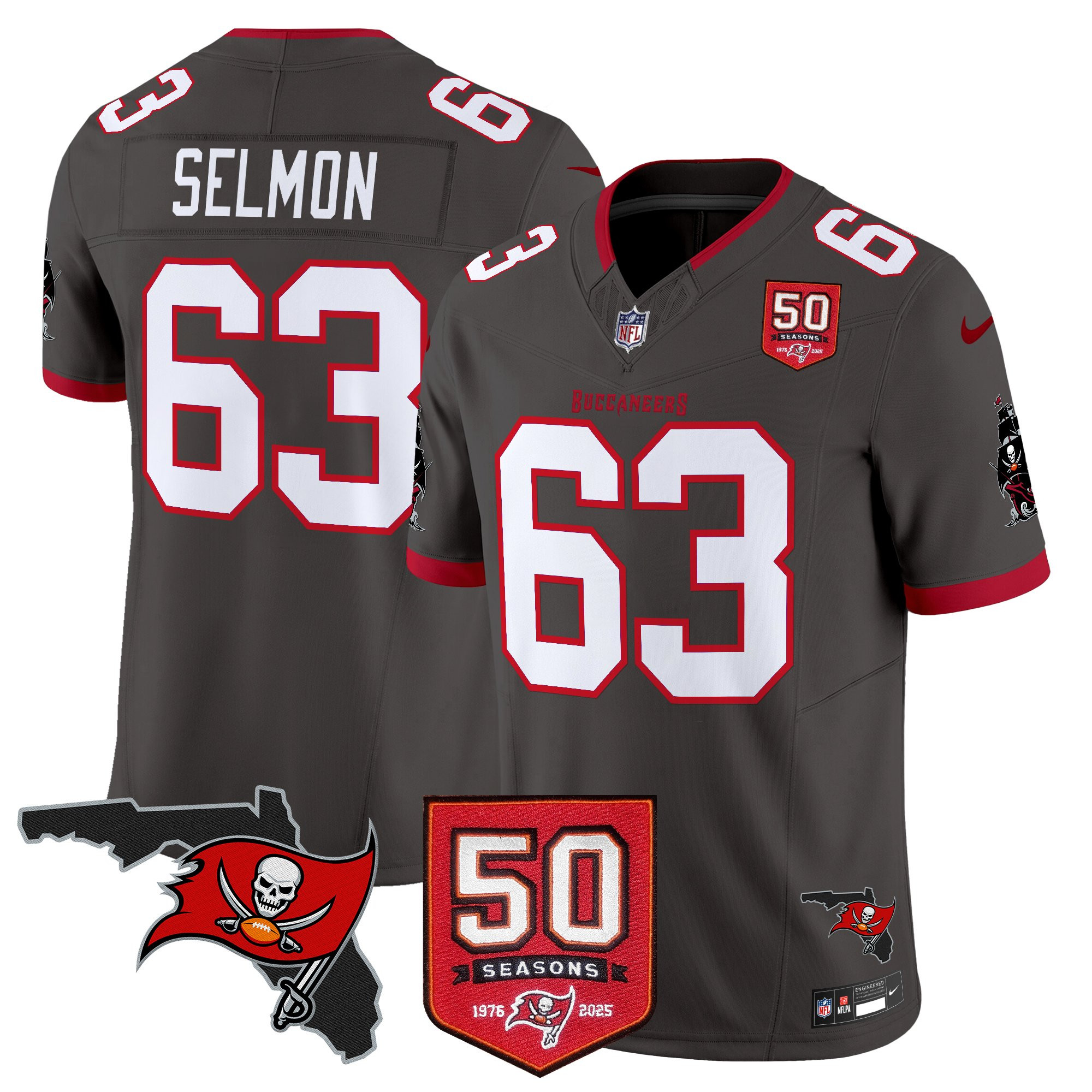 Men's Tampa Bay Buccaneers 50th Season Patch Vapor Limited Jersey - All Stitched