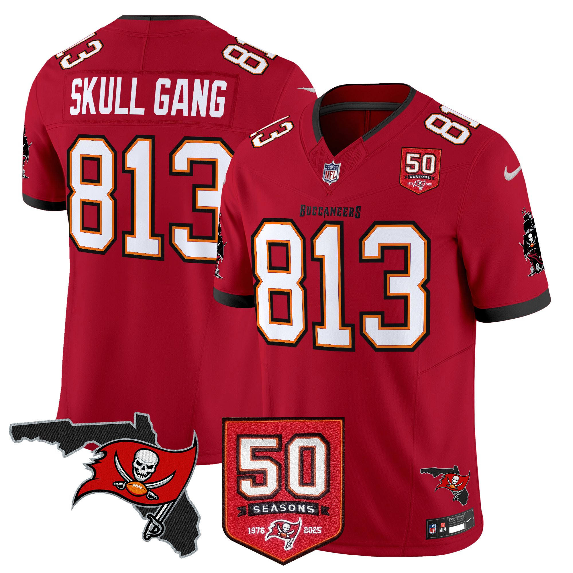Men's Tampa Bay Buccaneers 50th Season Patch Vapor Limited Jersey - All Stitched