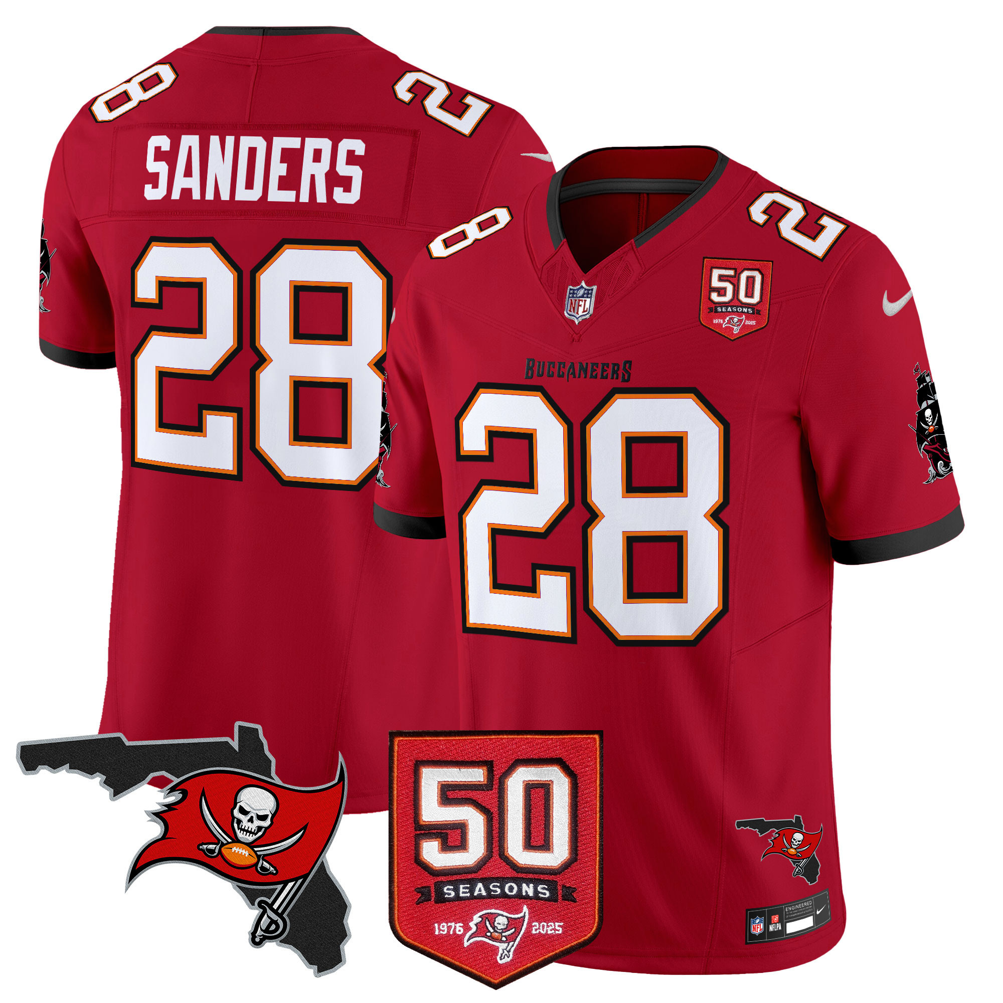 Men's Tampa Bay Buccaneers 50th Season Patch Vapor Limited Jersey - All Stitched