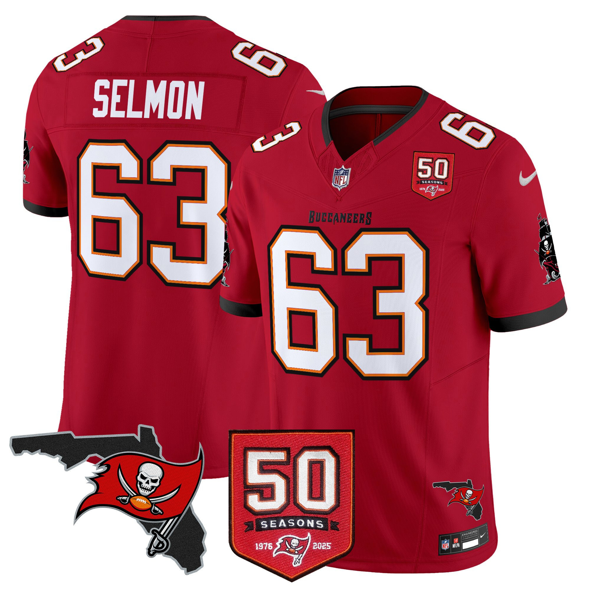 Men's Tampa Bay Buccaneers 50th Season Patch Vapor Limited Jersey - All Stitched