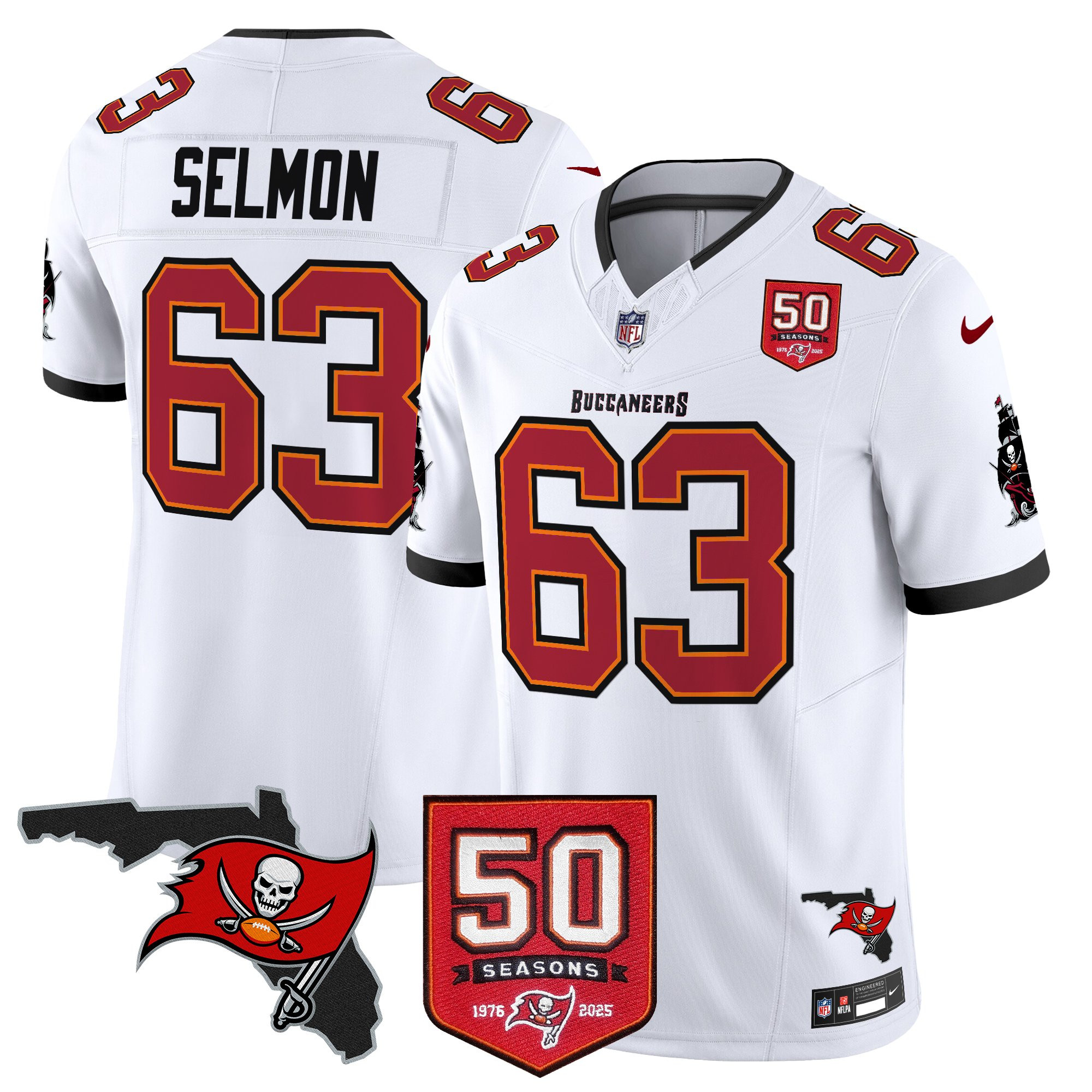Men's Tampa Bay Buccaneers 50th Season Patch Vapor Limited Jersey - All Stitched
