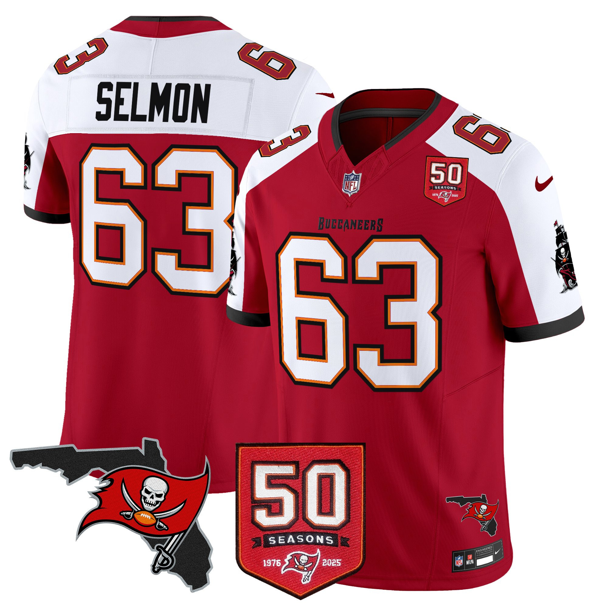 Men's Tampa Bay Buccaneers 50th Season Patch Vapor Limited Jersey - All Stitched