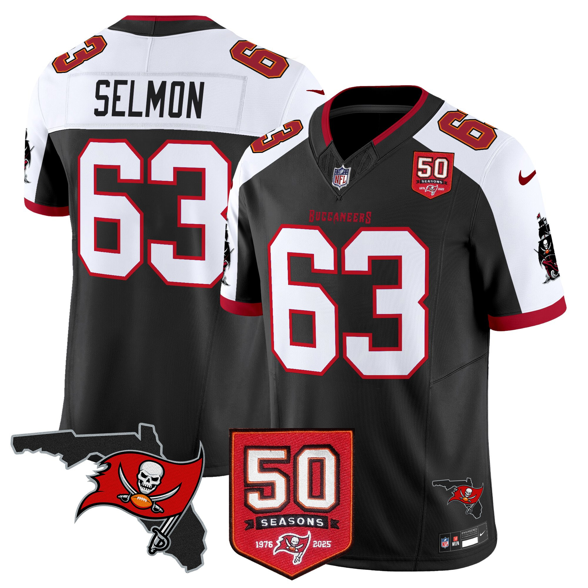 Men's Tampa Bay Buccaneers 50th Season Patch Vapor Limited Jersey - All Stitched