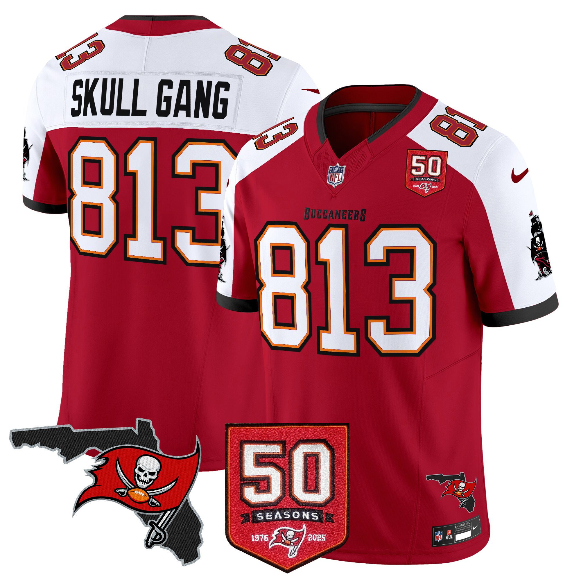 Men's Tampa Bay Buccaneers 50th Season Patch Vapor Limited Jersey - All Stitched