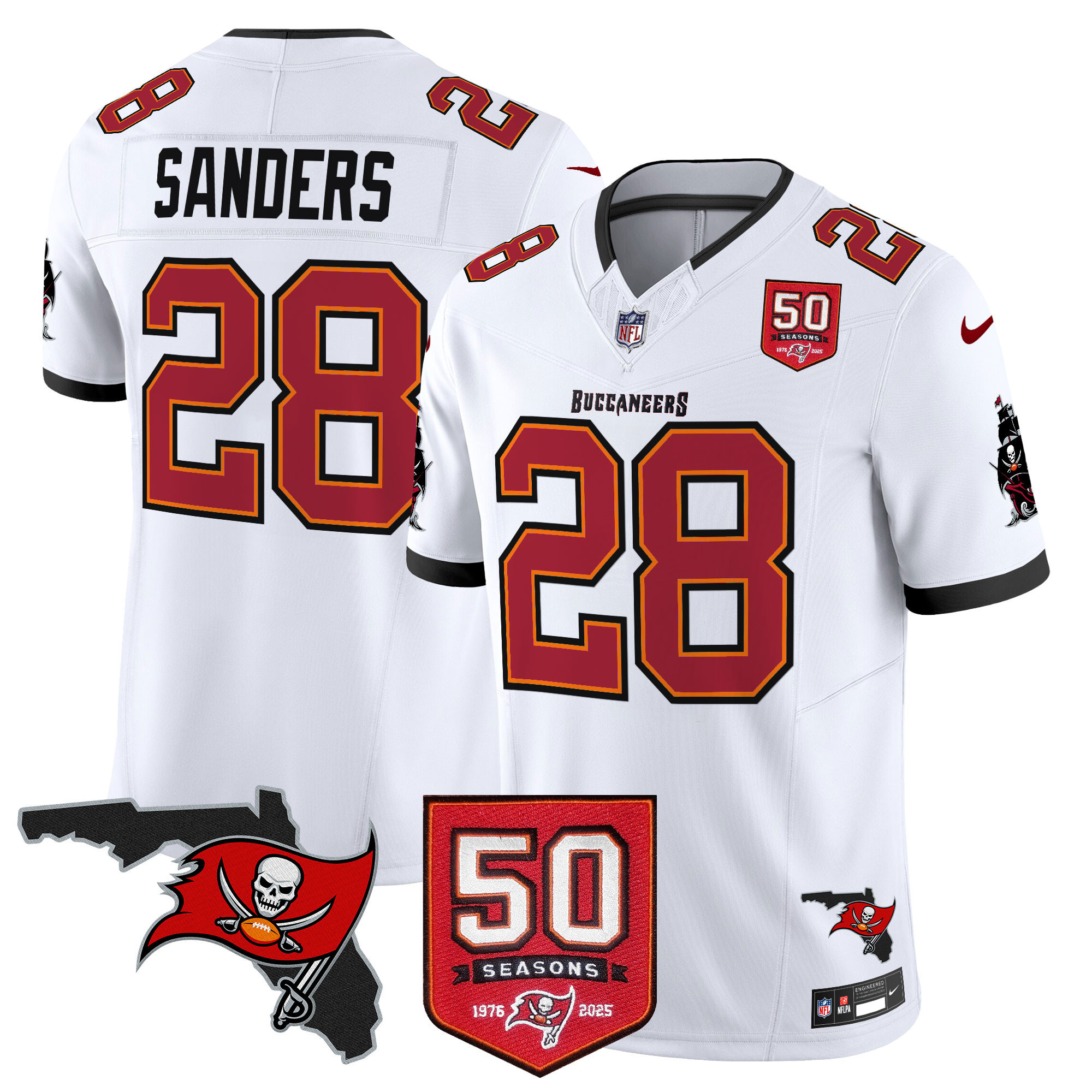 Men's Tampa Bay Buccaneers 50th Season Patch Vapor Limited Jersey - All Stitched