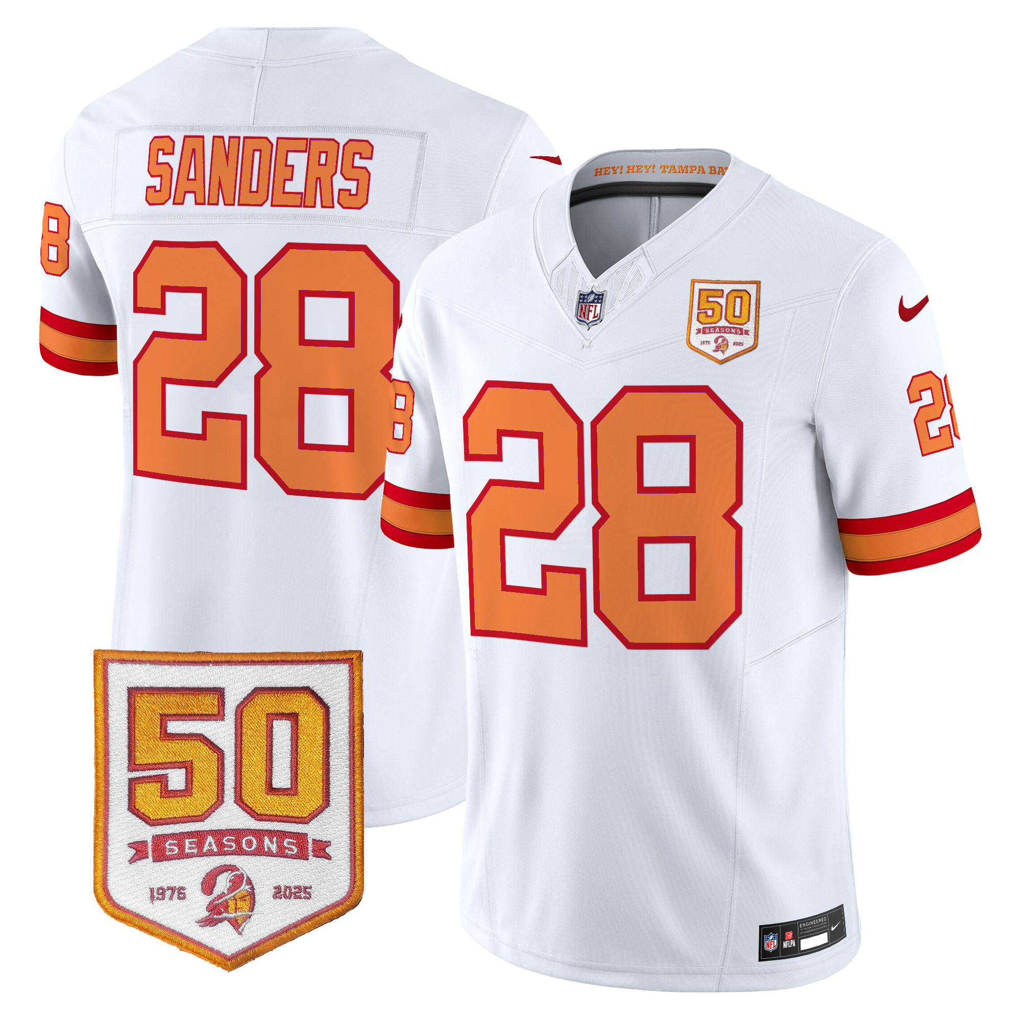 Men's Tampa Bay Buccaneers Throwback 50th Season Patch Vapor Limited Jersey - All Stitched