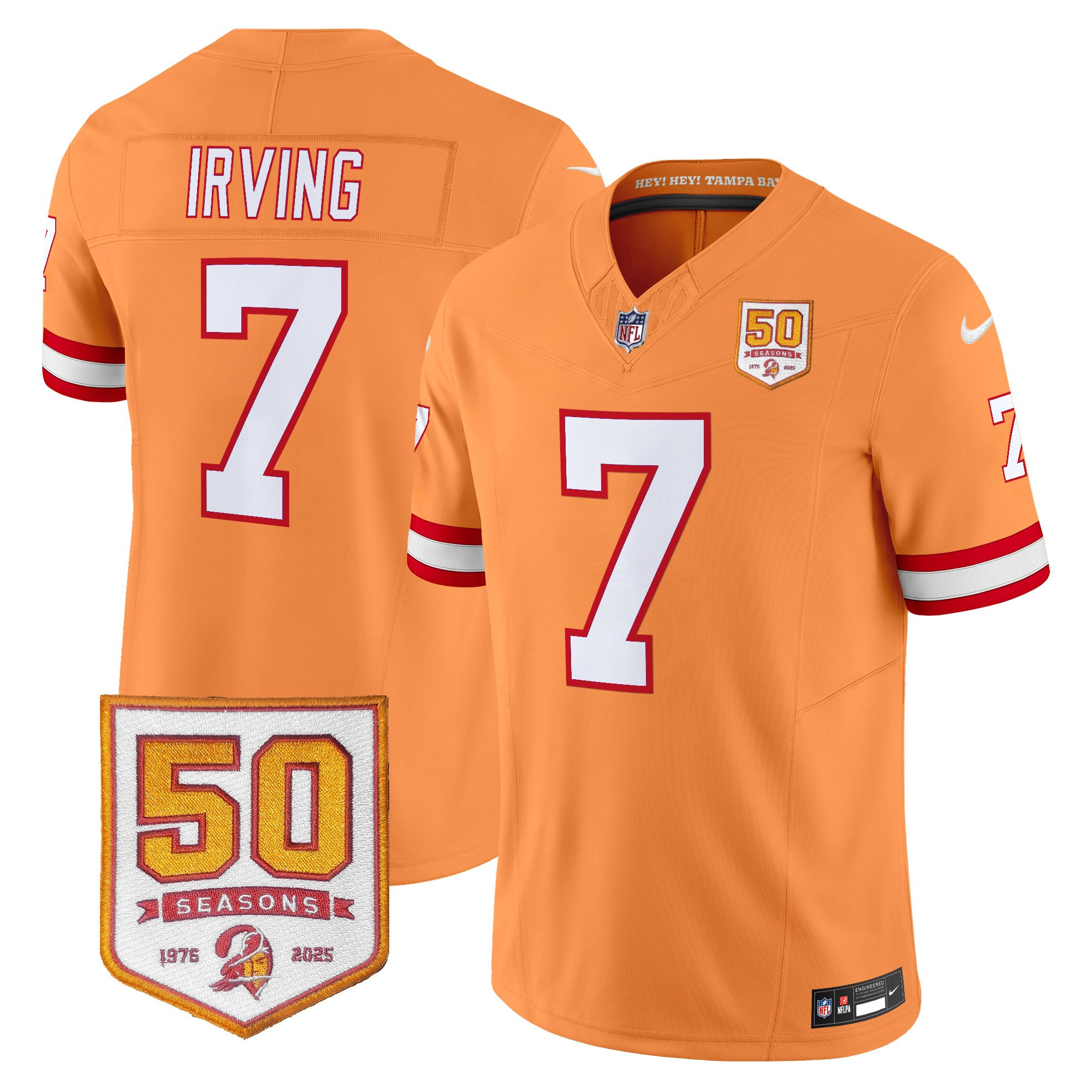 Men's Tampa Bay Buccaneers Throwback 50th Season Patch Vapor Limited Jersey - All Stitched