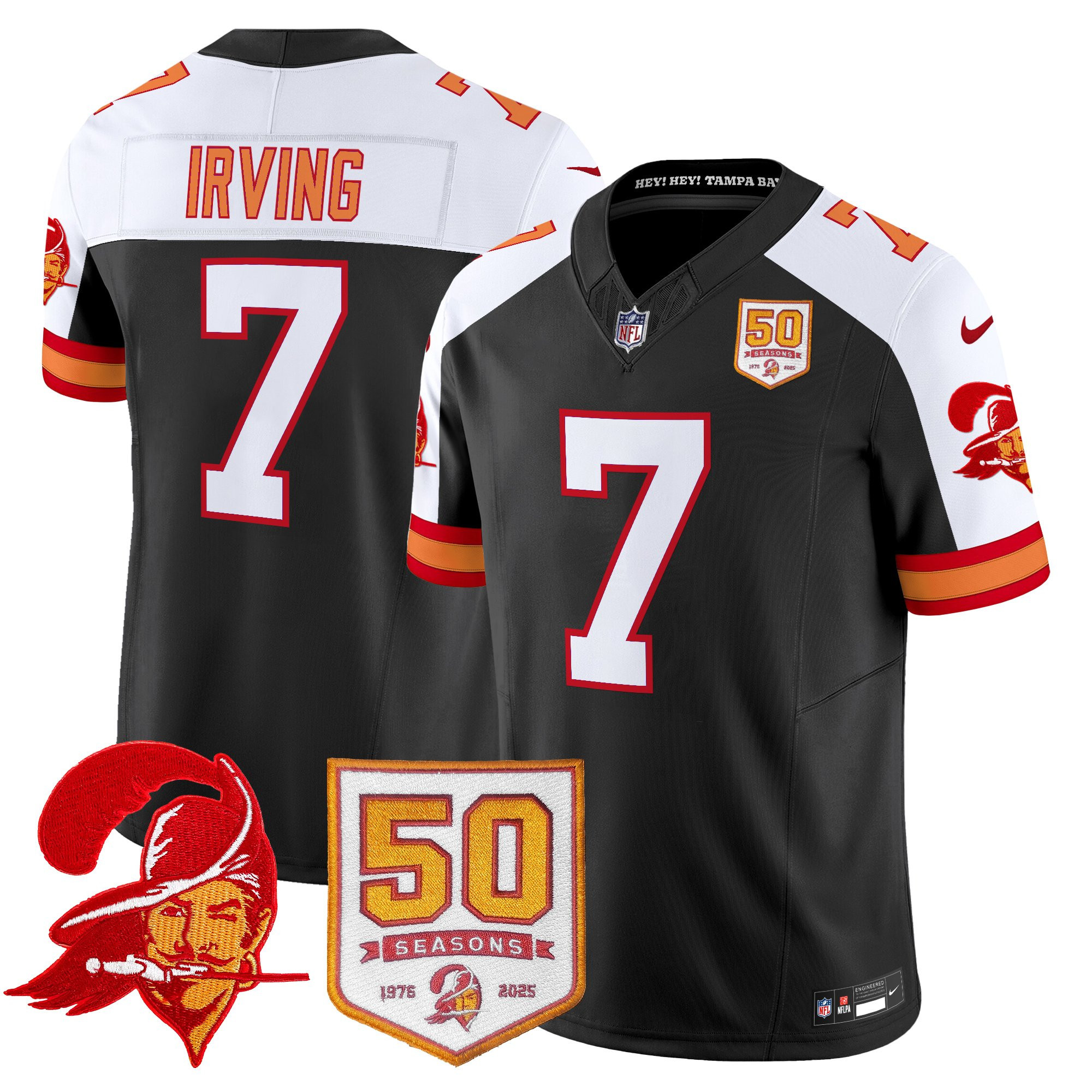 Men's Tampa Bay Buccaneers Throwback 50th Season Patch Vapor Limited Jersey - All Stitched