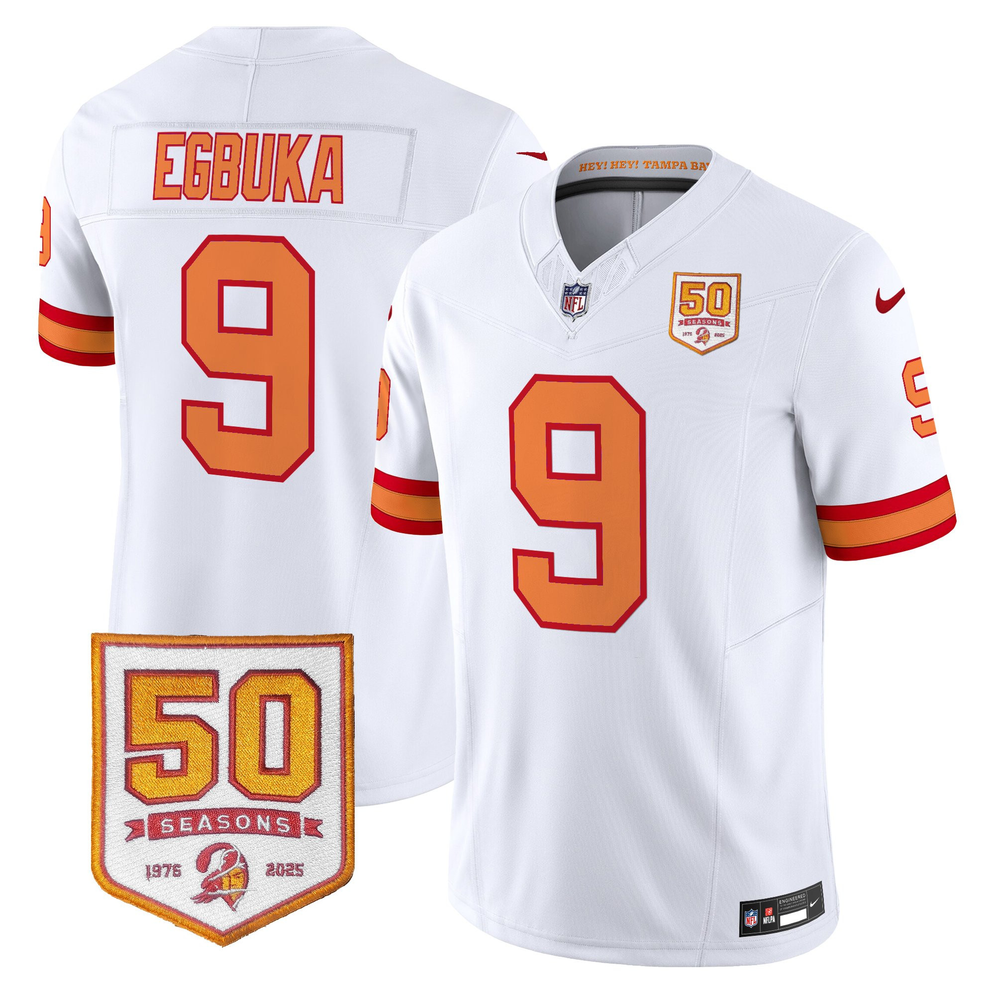 Men's Tampa Bay Buccaneers Throwback 50th Season Patch Vapor Limited Jersey - All Stitched