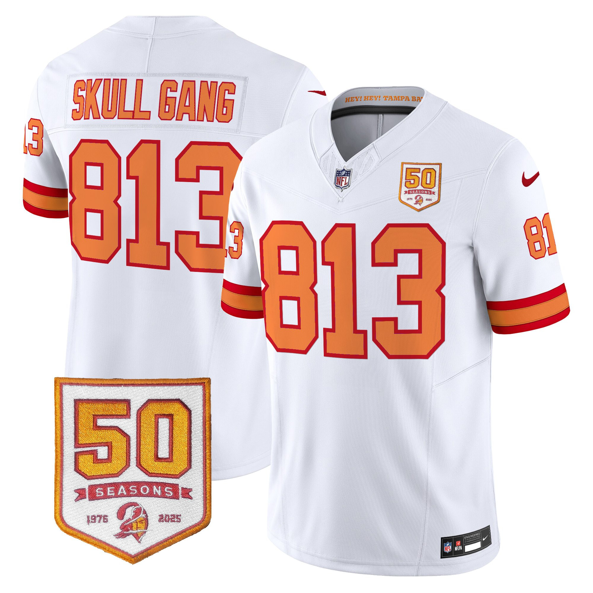 Men's Tampa Bay Buccaneers Throwback 50th Season Patch Vapor Limited Jersey - All Stitched