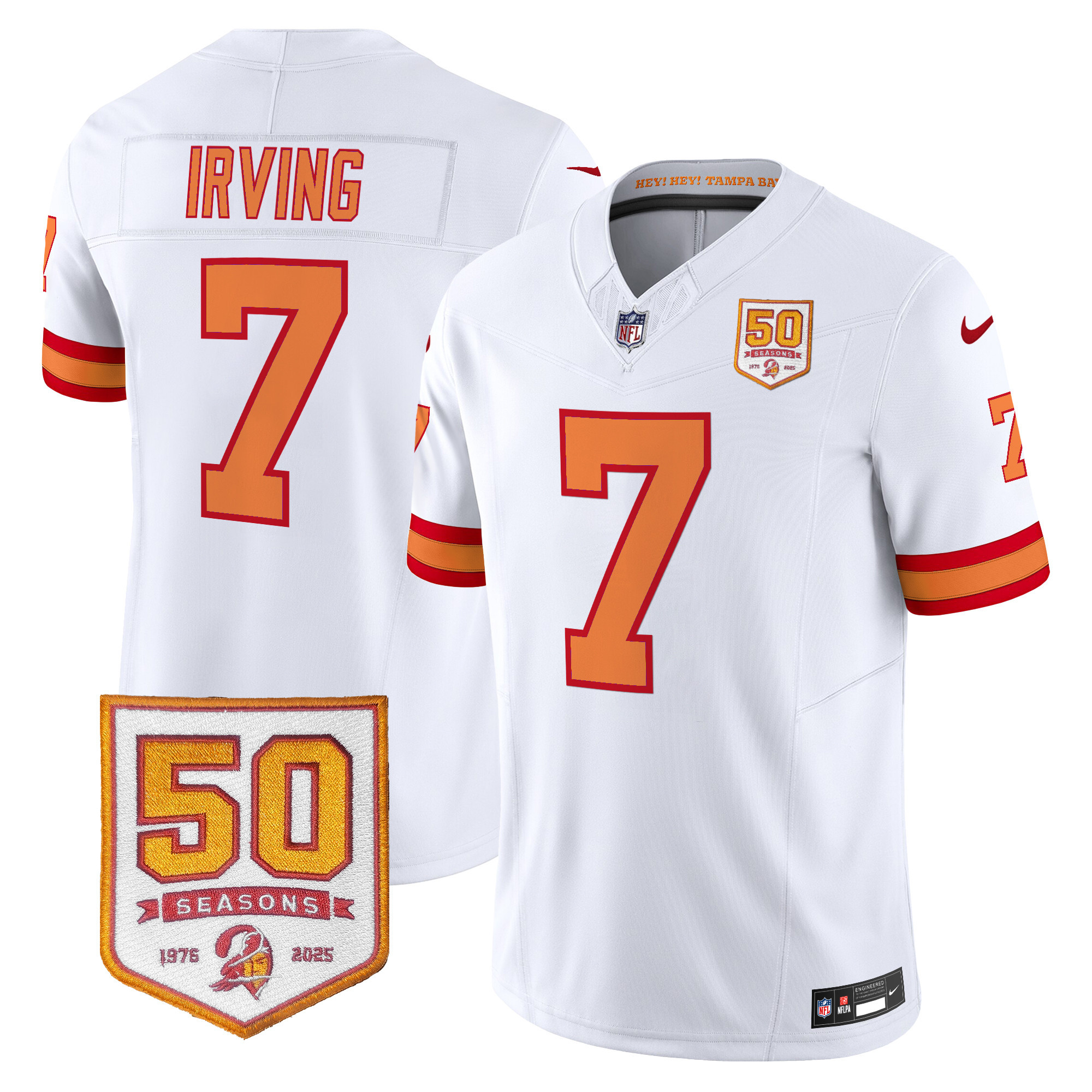 Men's Tampa Bay Buccaneers Throwback 50th Season Patch Vapor Limited Jersey - All Stitched