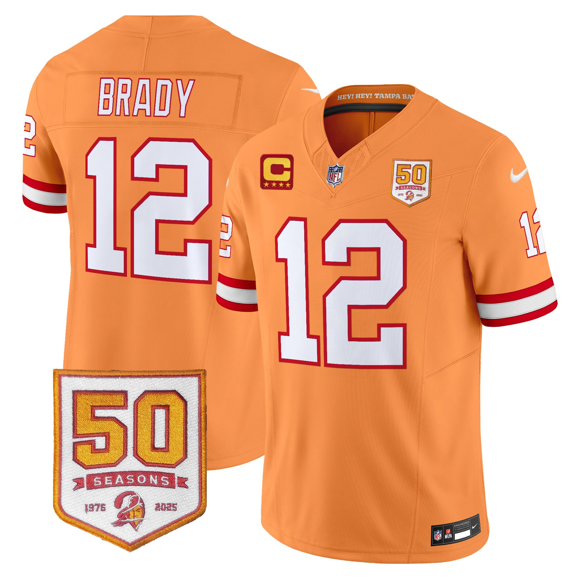 Men's Tampa Bay Buccaneers Throwback 50th Season Patch Vapor Limited Jersey - All Stitched