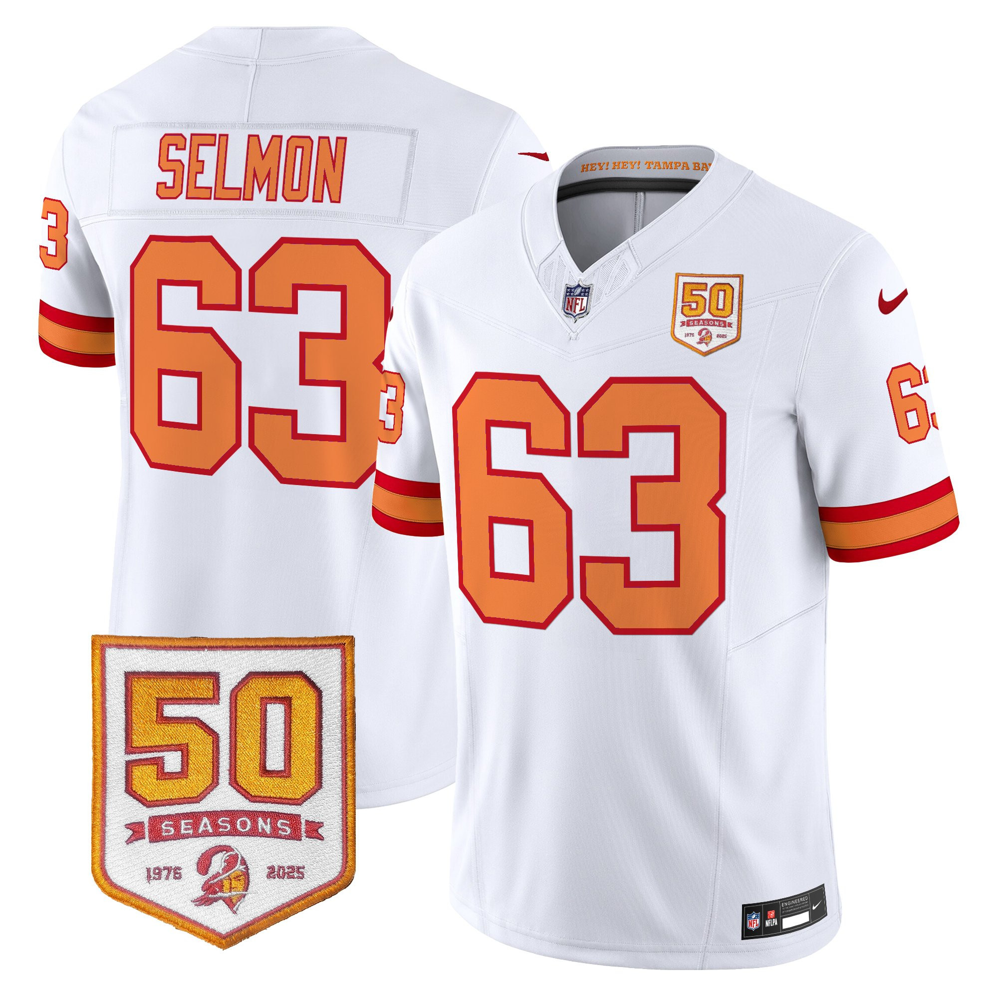 Men's Tampa Bay Buccaneers Throwback 50th Season Patch Vapor Limited Jersey - All Stitched