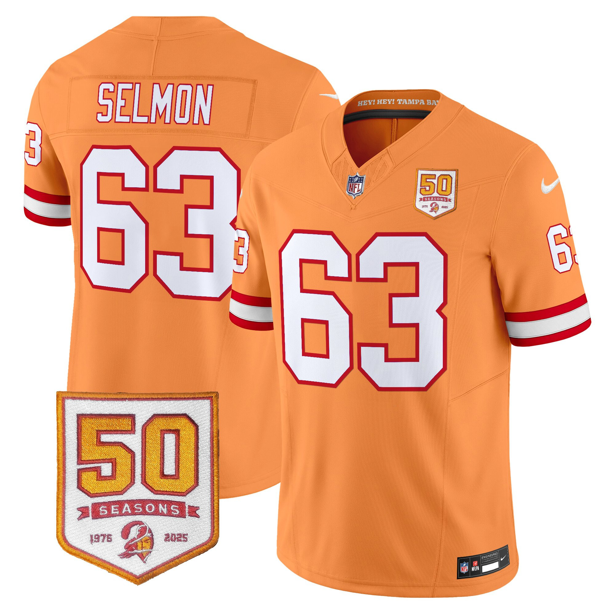 Men's Tampa Bay Buccaneers Throwback 50th Season Patch Vapor Limited Jersey - All Stitched