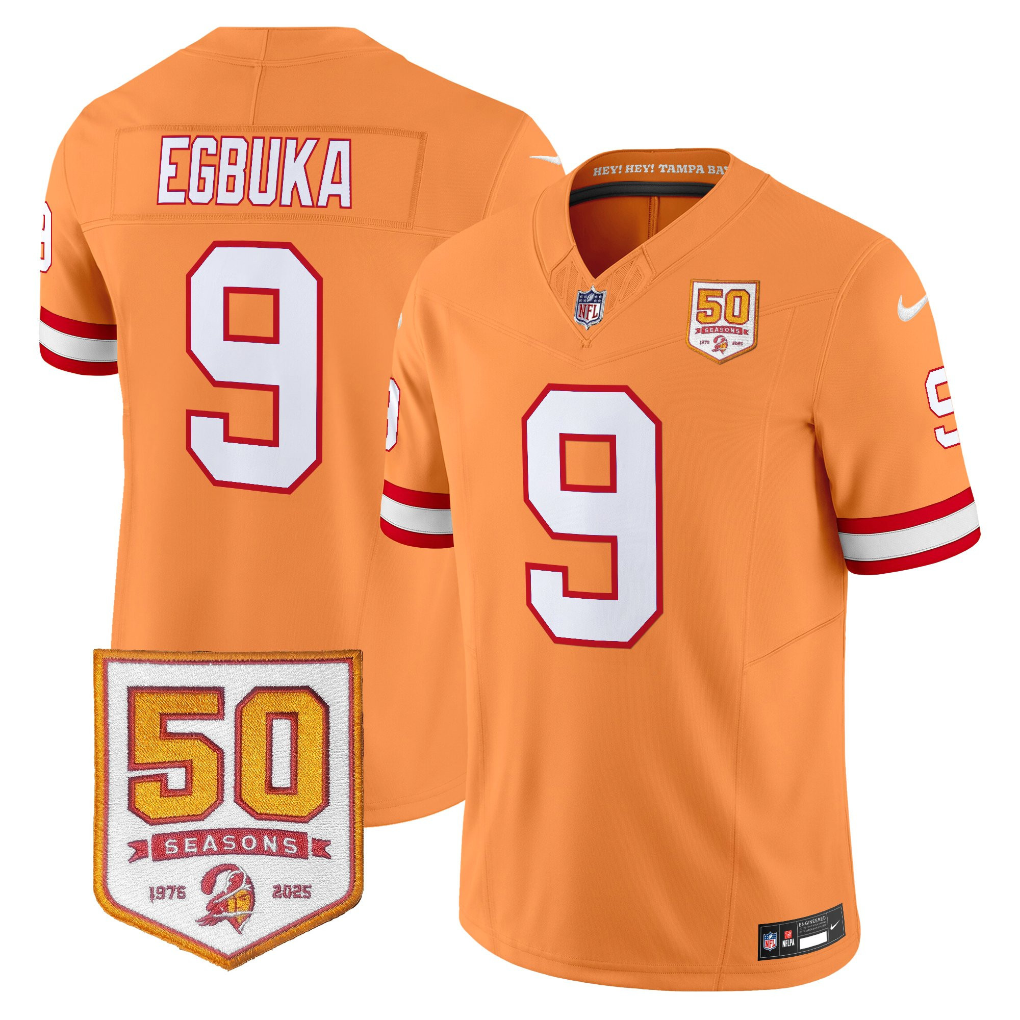 Men's Tampa Bay Buccaneers Throwback 50th Season Patch Vapor Limited Jersey - All Stitched