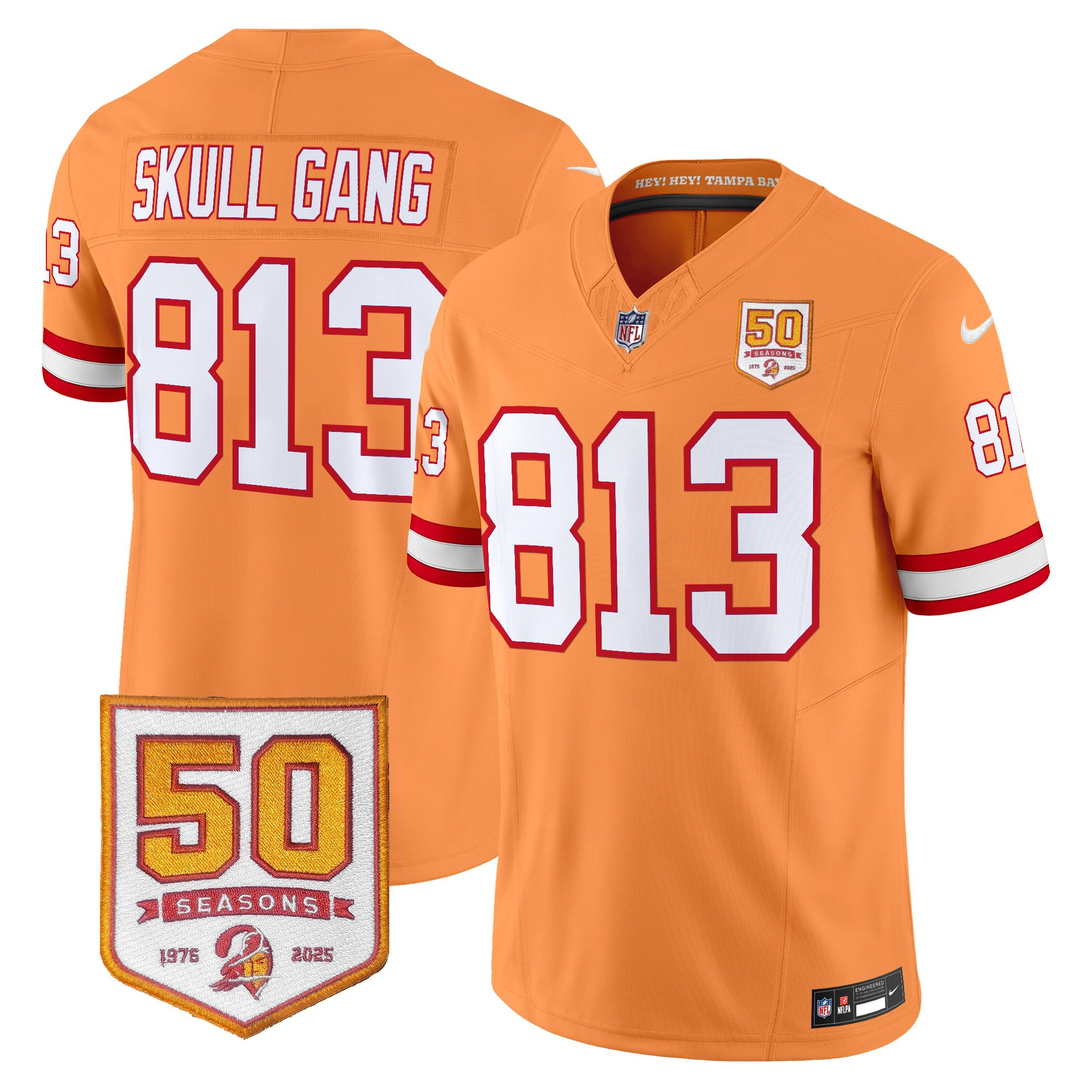 Men's Tampa Bay Buccaneers Throwback 50th Season Patch Vapor Limited Jersey - All Stitched