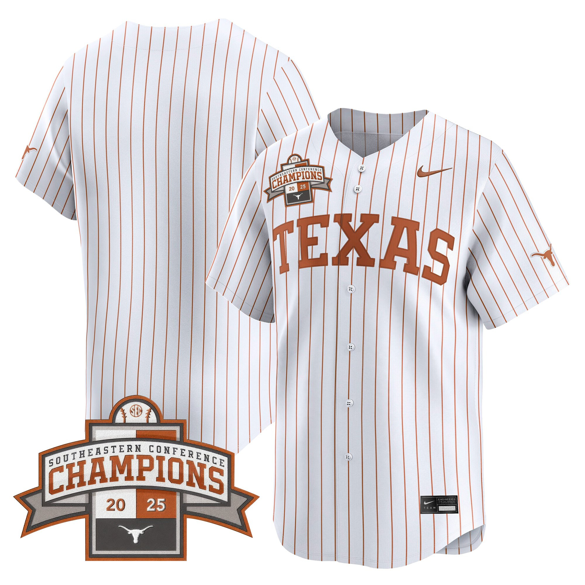 Men's Texas Longhorns 2025 Southeastern Conference Champions Vapor Premier Limited Jersey - All Stitched