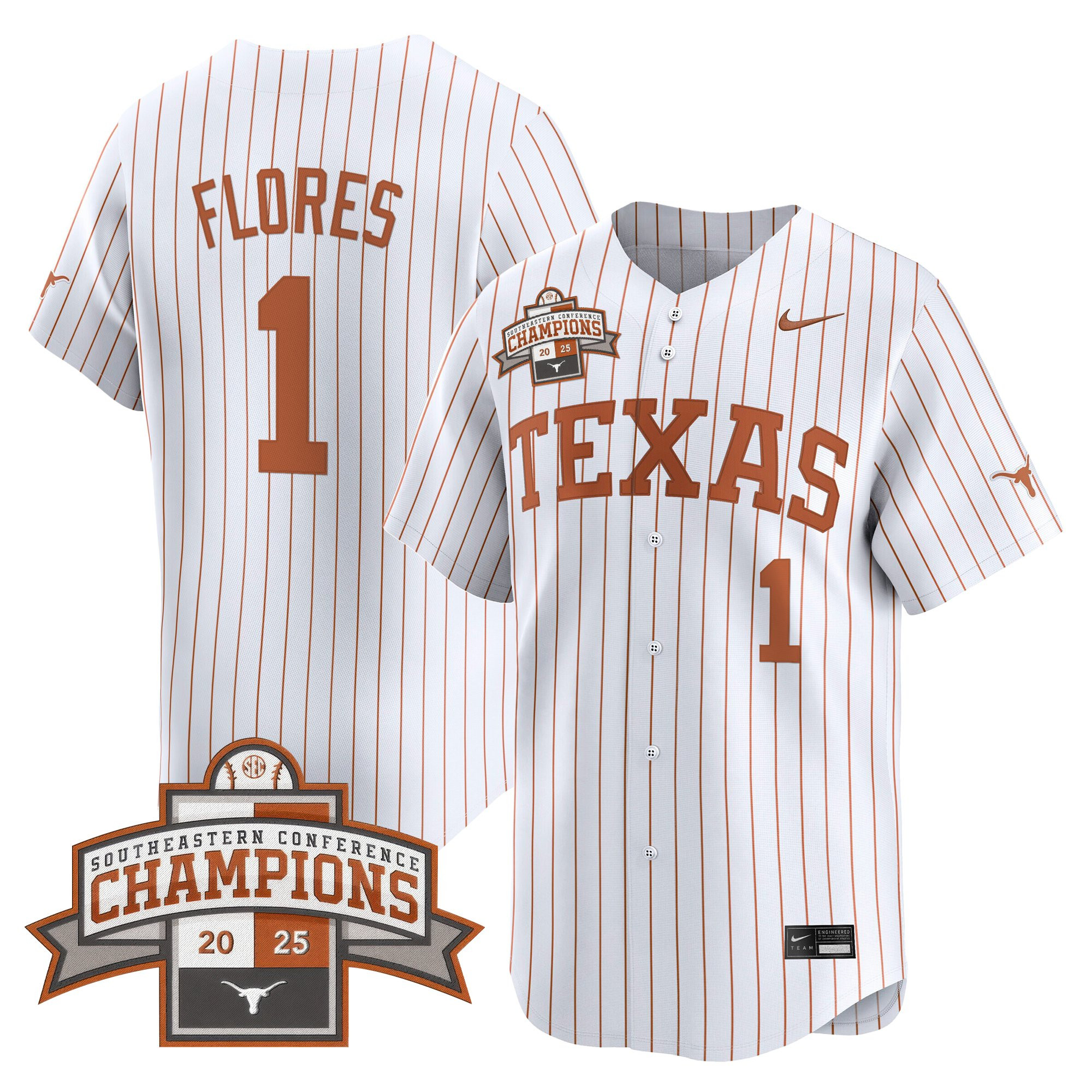 Men's Texas Longhorns 2025 Southeastern Conference Champions Vapor Premier Limited Jersey - All Stitched