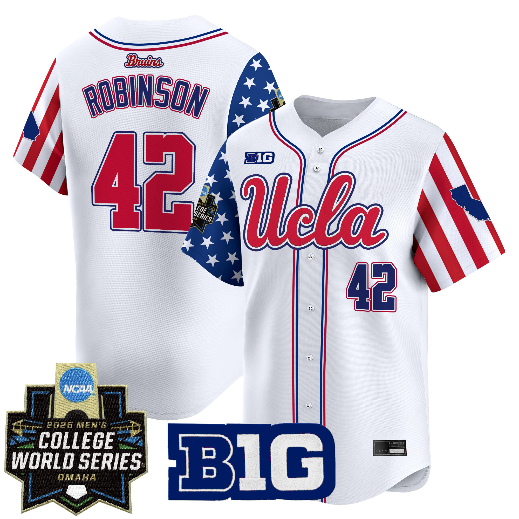 Men's UCLA Bruins 2025 Independence Day Vapor Premier Limited Jersey - World Series Patch - All Stitched