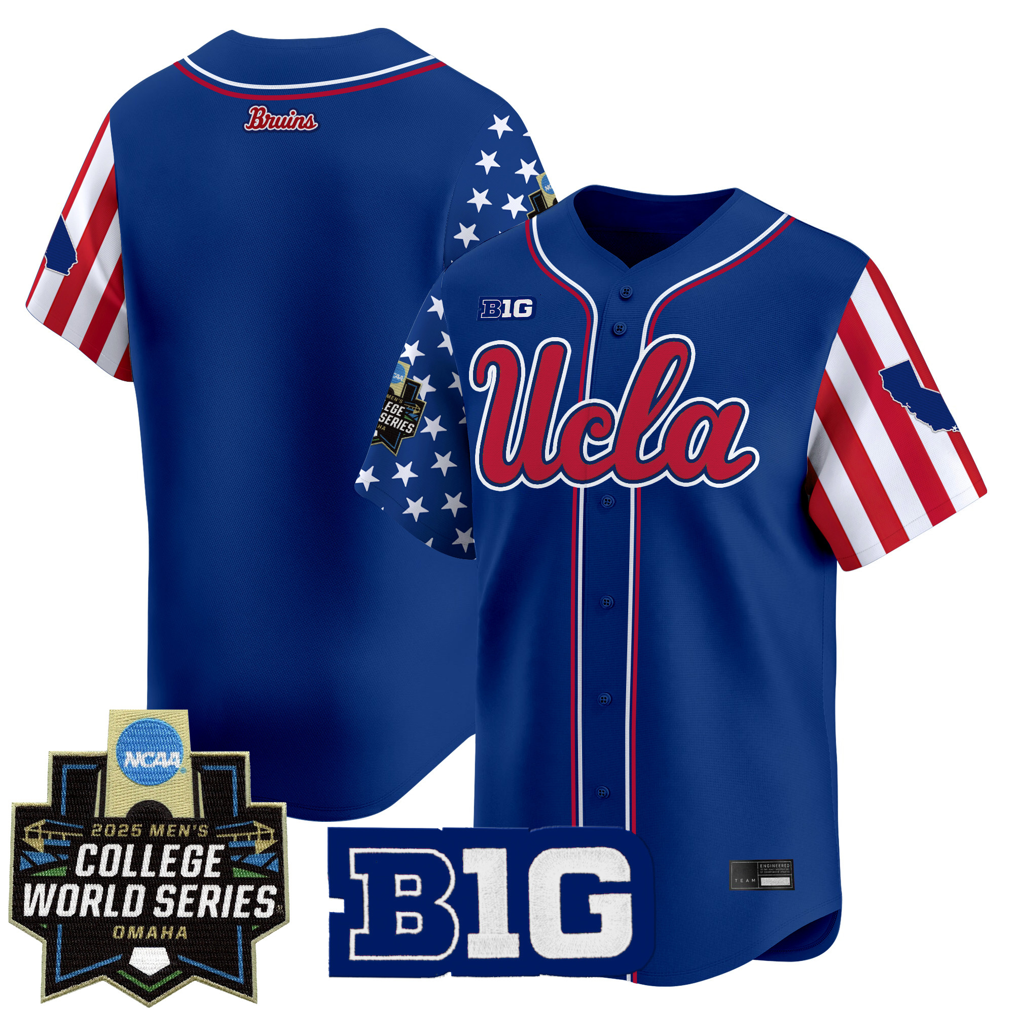 Men's UCLA Bruins 2025 Independence Day Vapor Premier Limited Jersey - World Series Patch - All Stitched