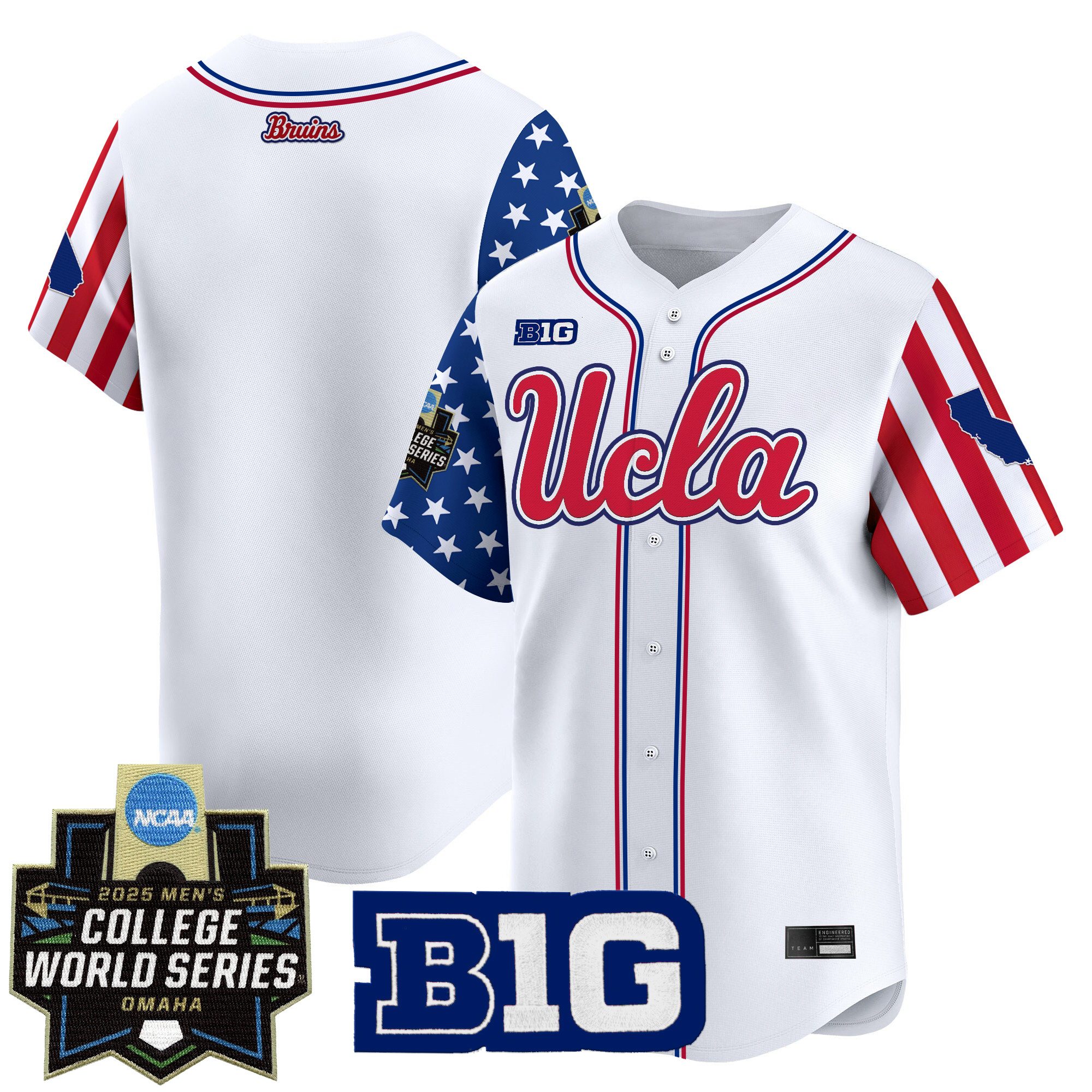 Men's UCLA Bruins 2025 Independence Day Vapor Premier Limited Jersey - World Series Patch - All Stitched
