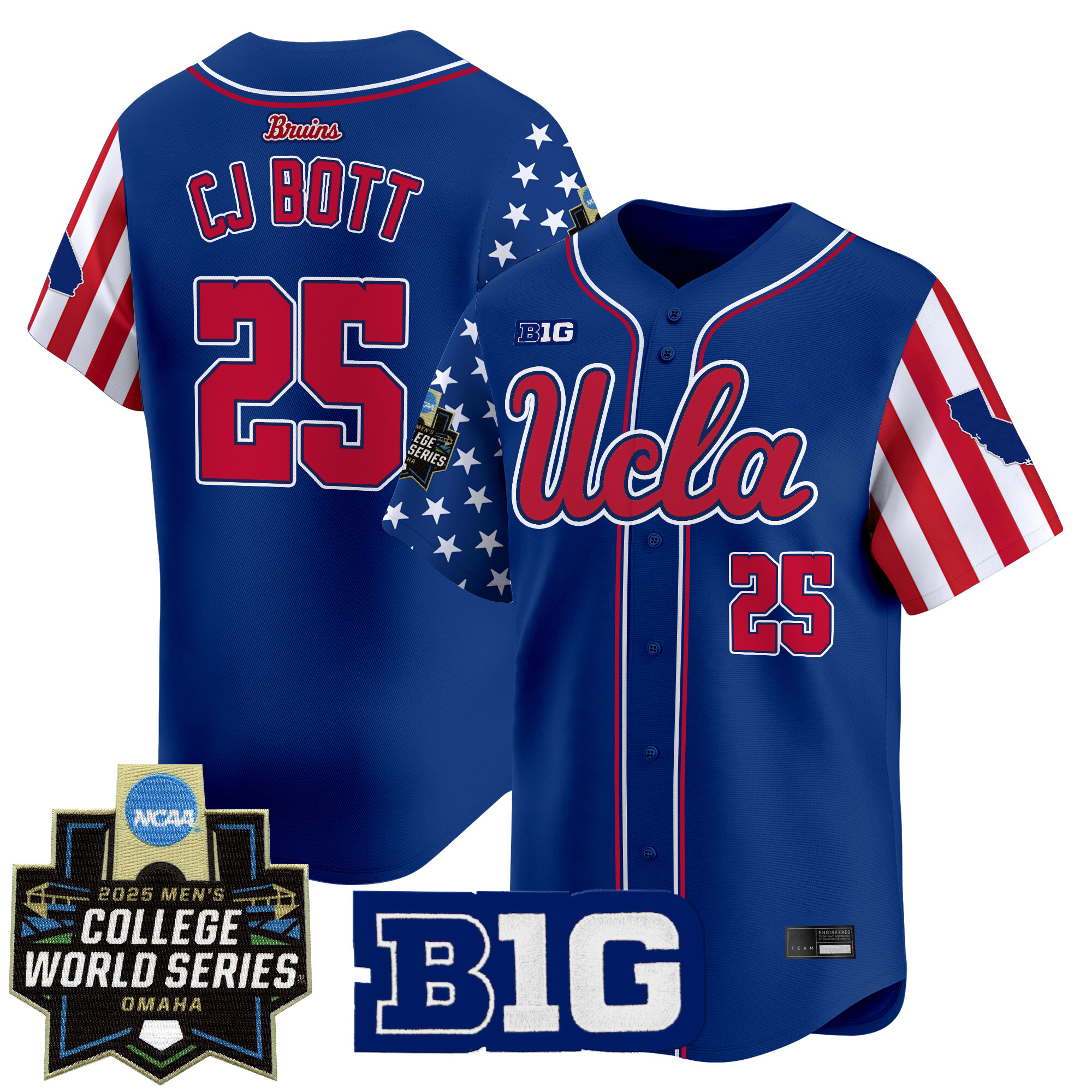 Men's UCLA Bruins 2025 Independence Day Vapor Premier Limited Jersey - World Series Patch - All Stitched