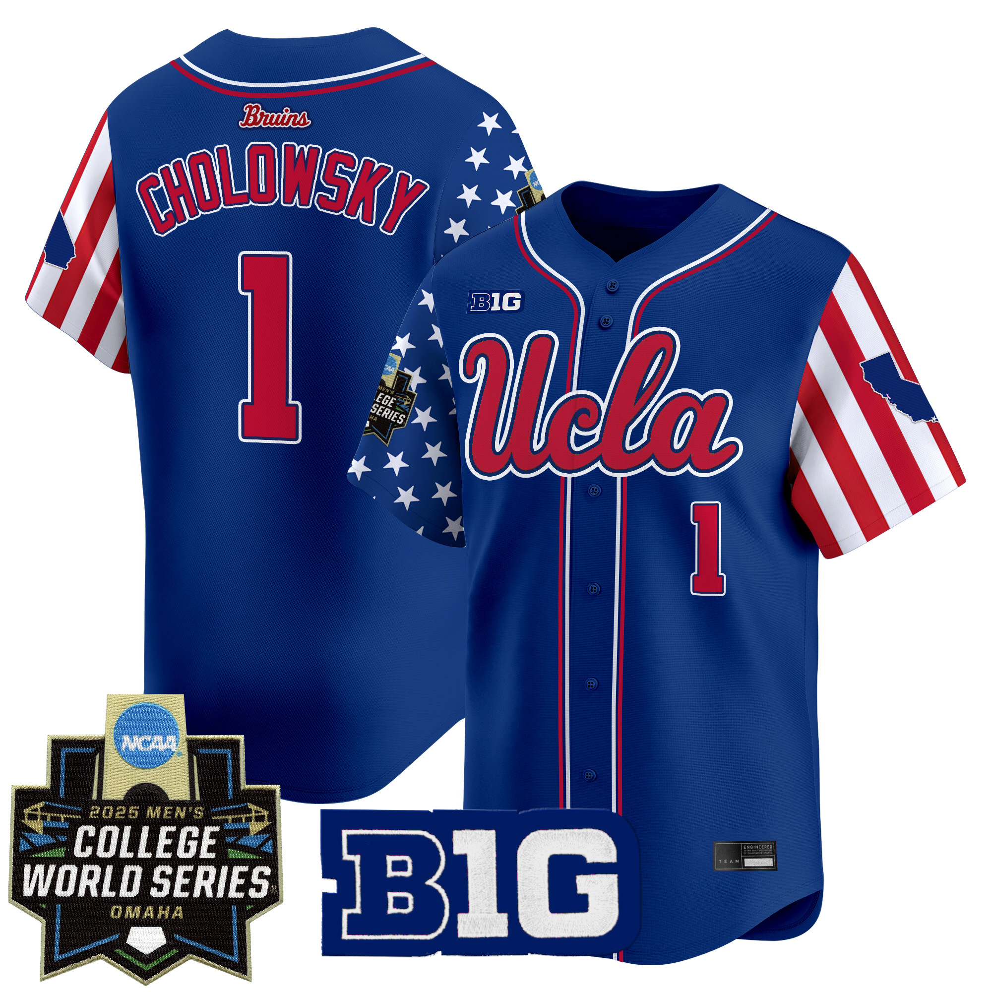 Men's UCLA Bruins 2025 Independence Day Vapor Premier Limited Jersey - World Series Patch - All Stitched