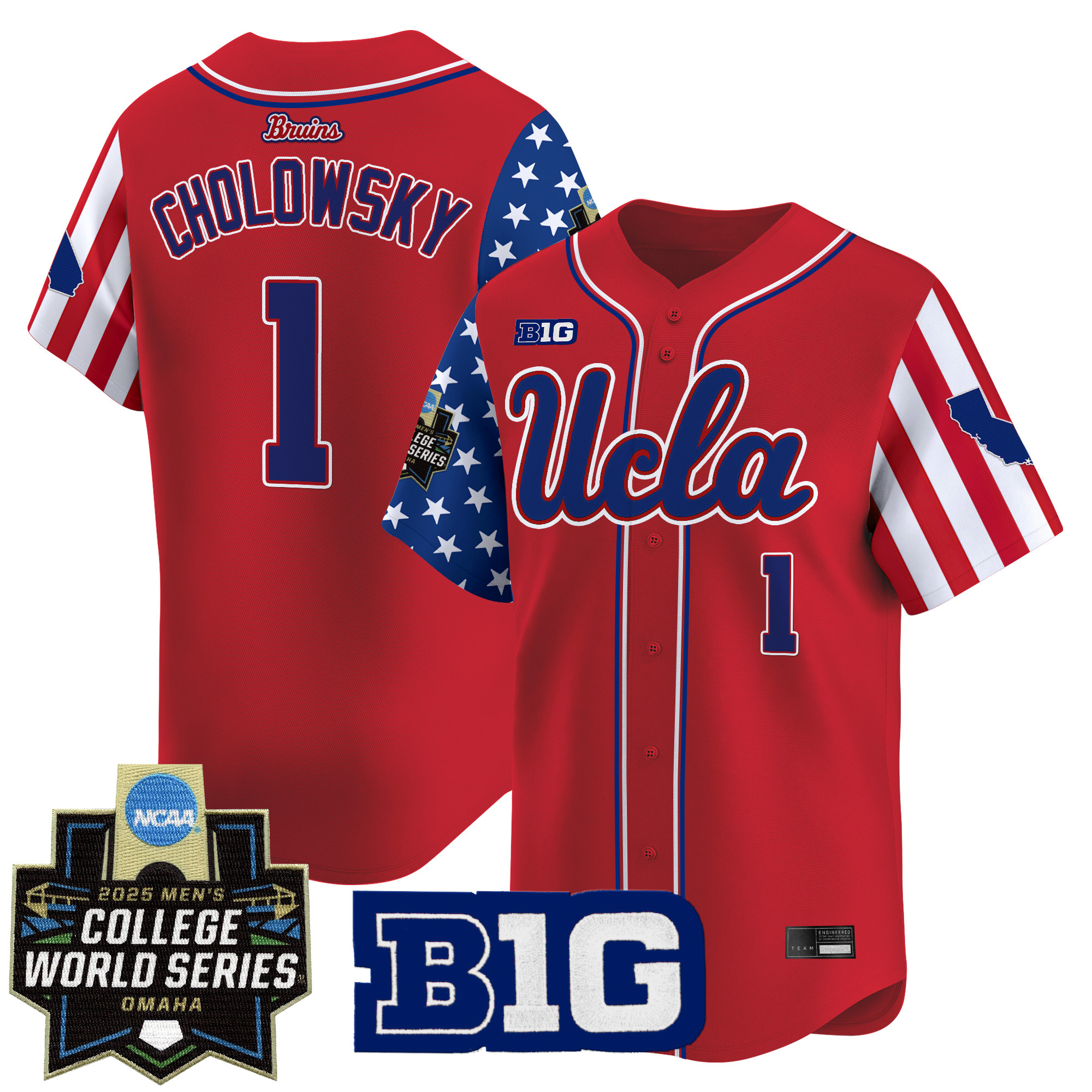 Men's UCLA Bruins 2025 Independence Day Vapor Premier Limited Jersey - World Series Patch - All Stitched