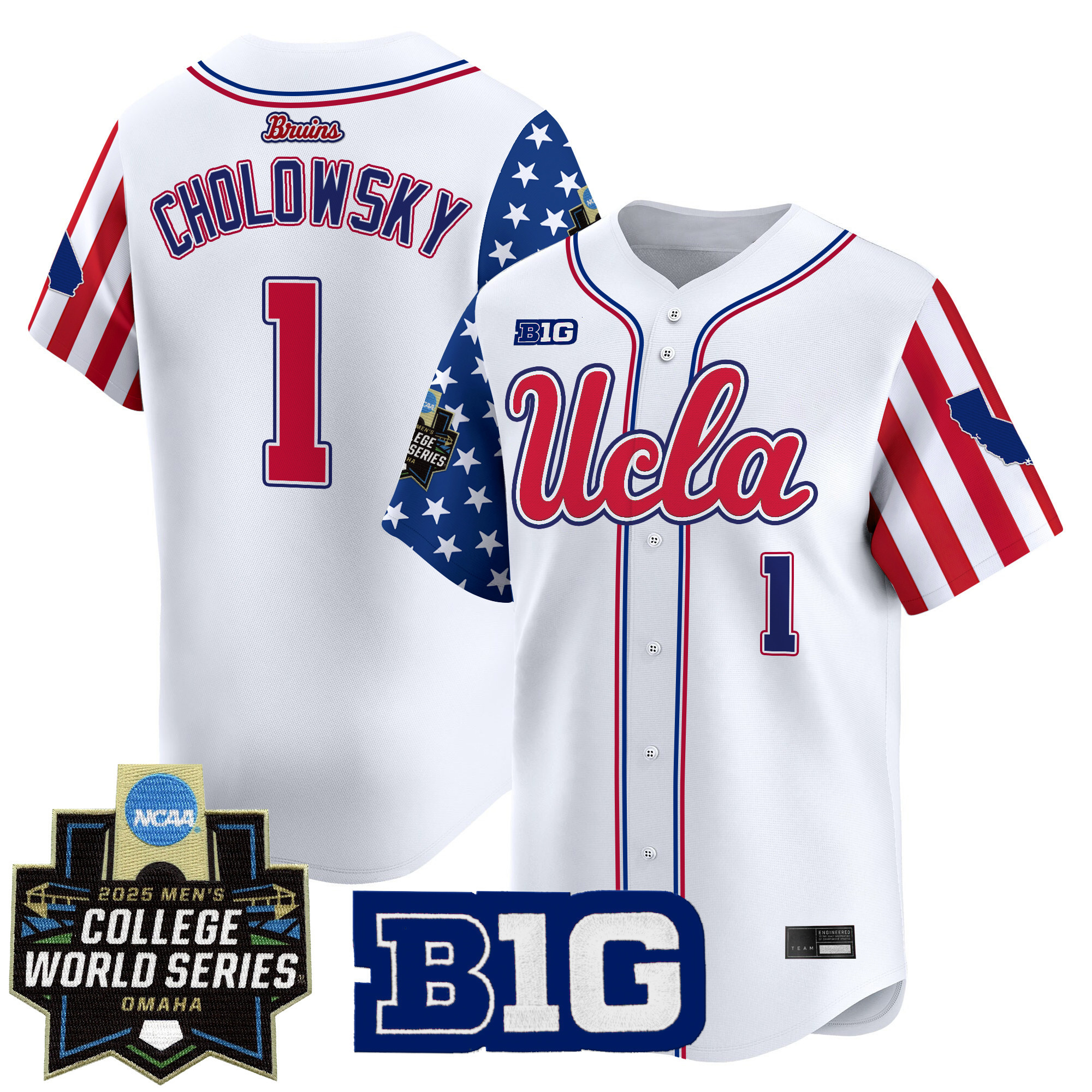 Men's UCLA Bruins 2025 Independence Day Vapor Premier Limited Jersey - World Series Patch - All Stitched