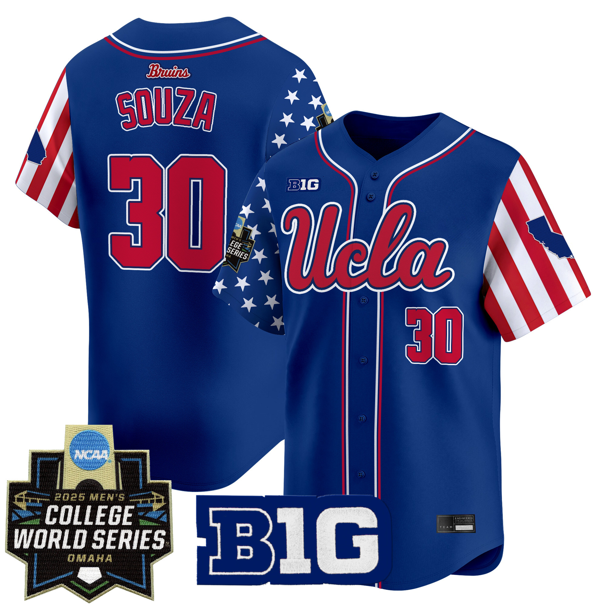 Men's UCLA Bruins 2025 Independence Day Vapor Premier Limited Jersey - World Series Patch - All Stitched