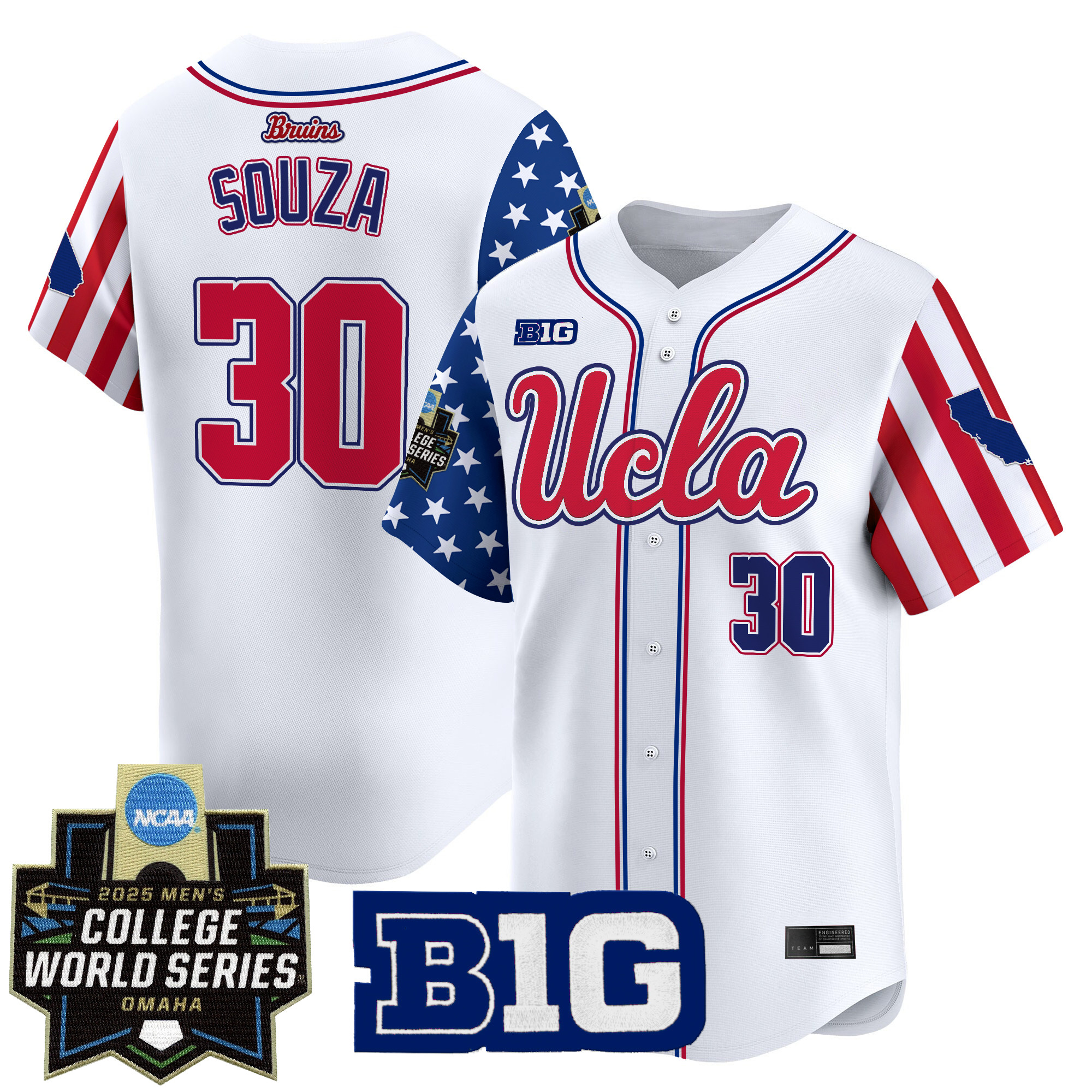 Men's UCLA Bruins 2025 Independence Day Vapor Premier Limited Jersey - World Series Patch - All Stitched