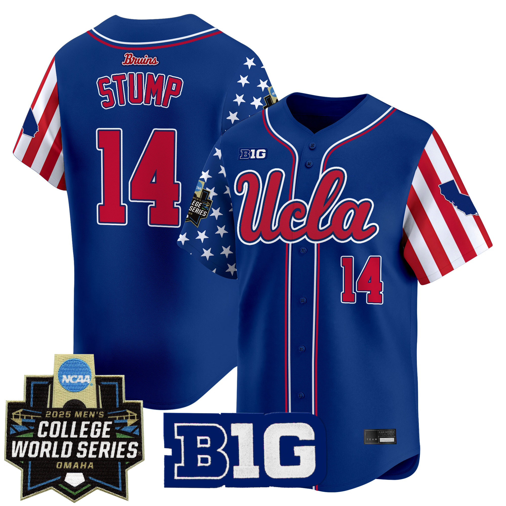 Men's UCLA Bruins 2025 Independence Day Vapor Premier Limited Jersey - World Series Patch - All Stitched