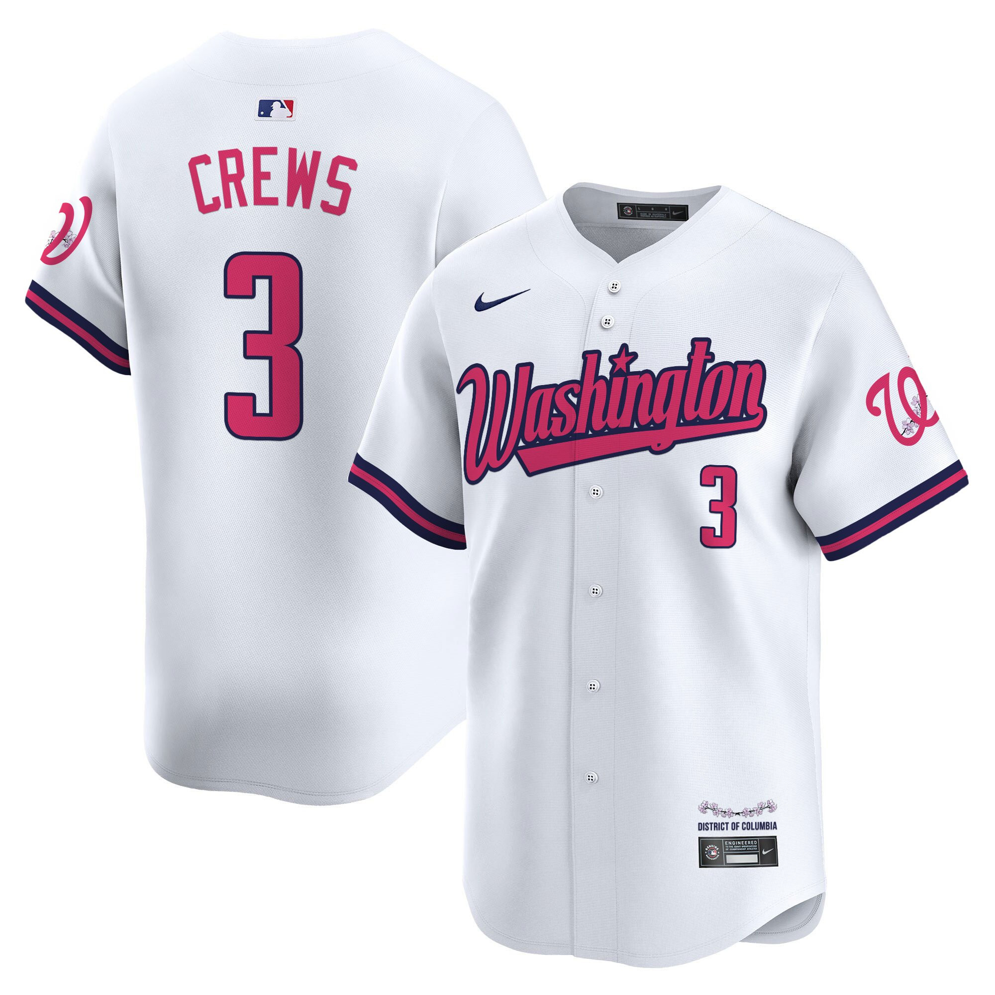 Men's Washington Nationals Cherry Blossom Style Vapor Limited Jersey - All Stitched