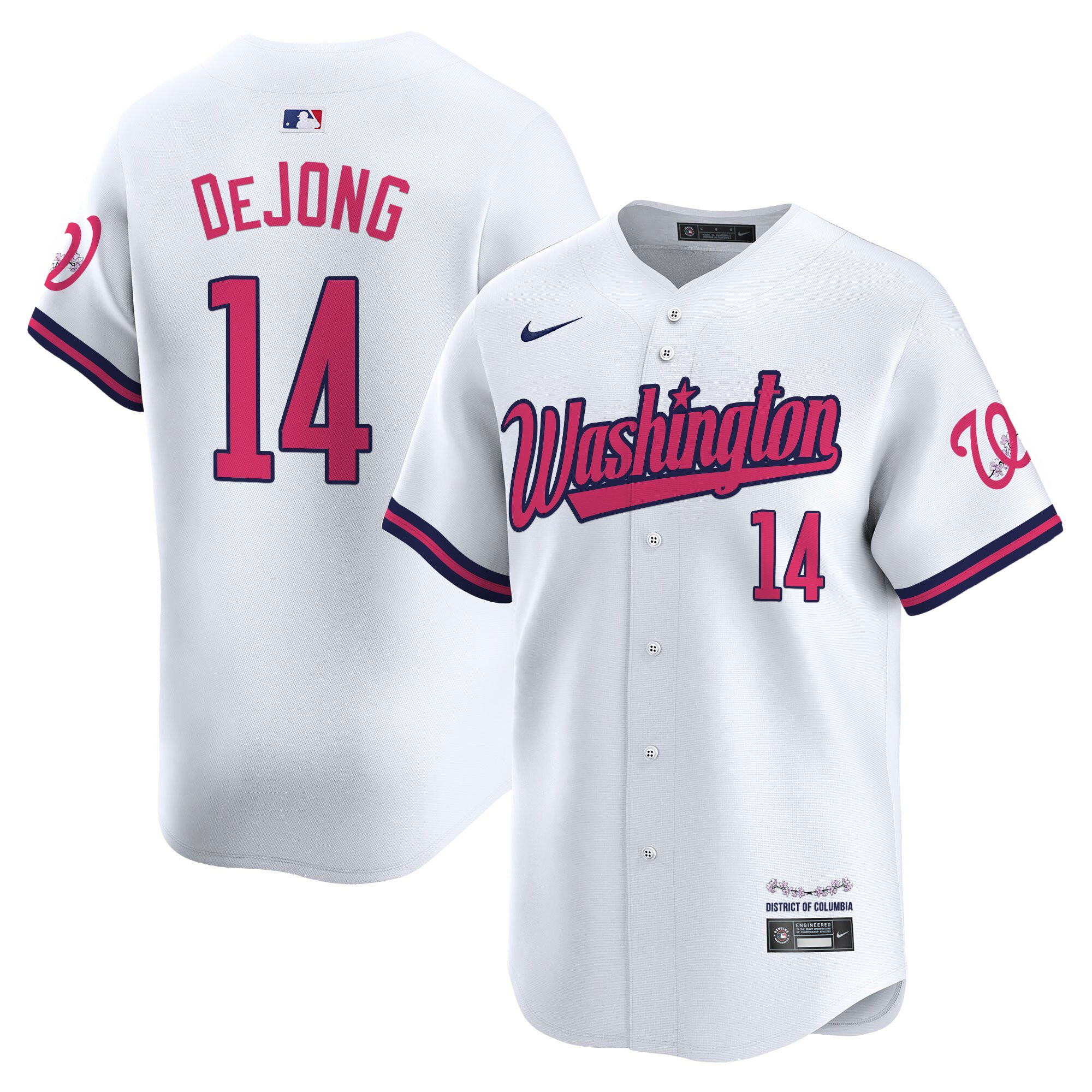 Men's Washington Nationals Cherry Blossom Style Vapor Limited Jersey - All Stitched