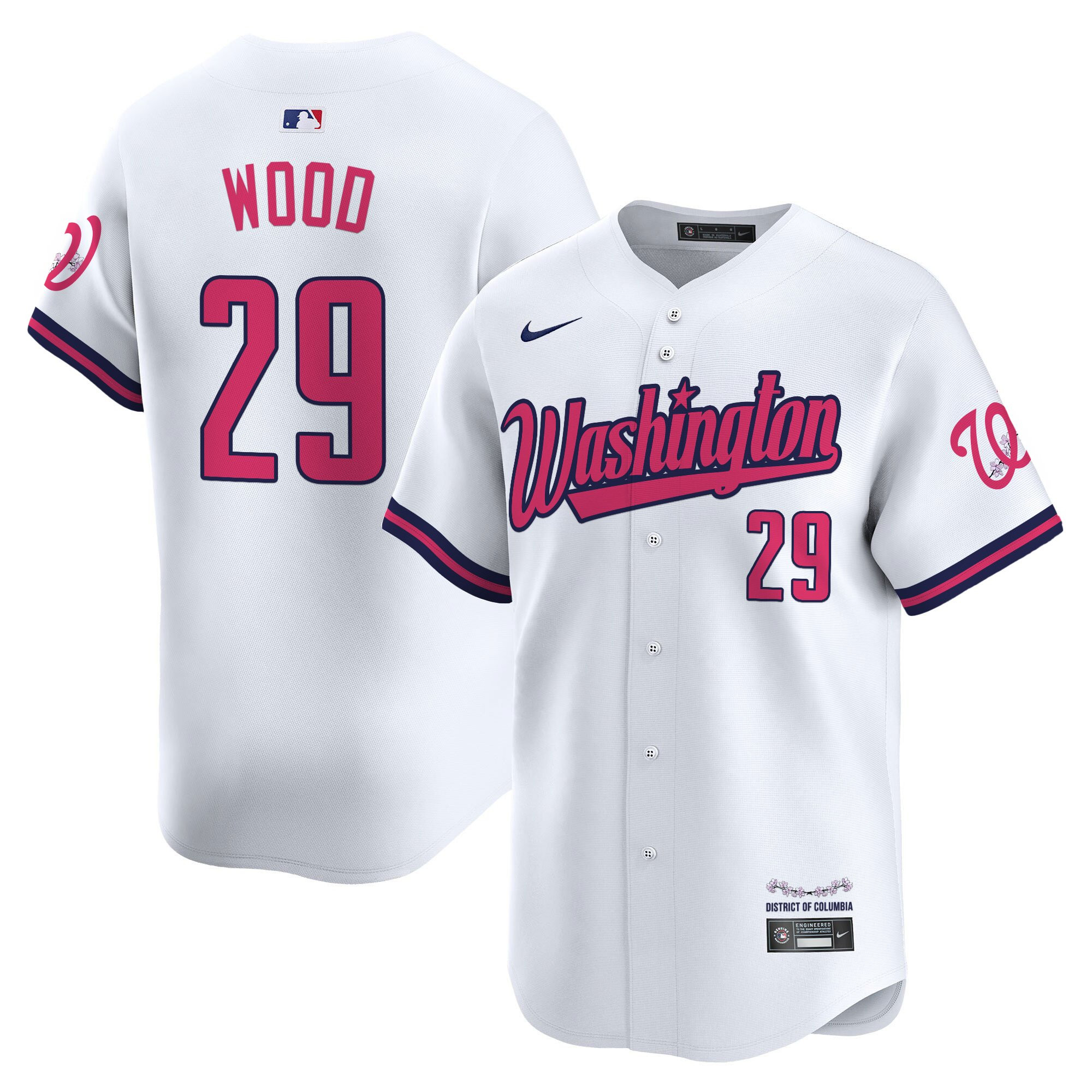 Men's Washington Nationals Cherry Blossom Style Vapor Limited Jersey - All Stitched