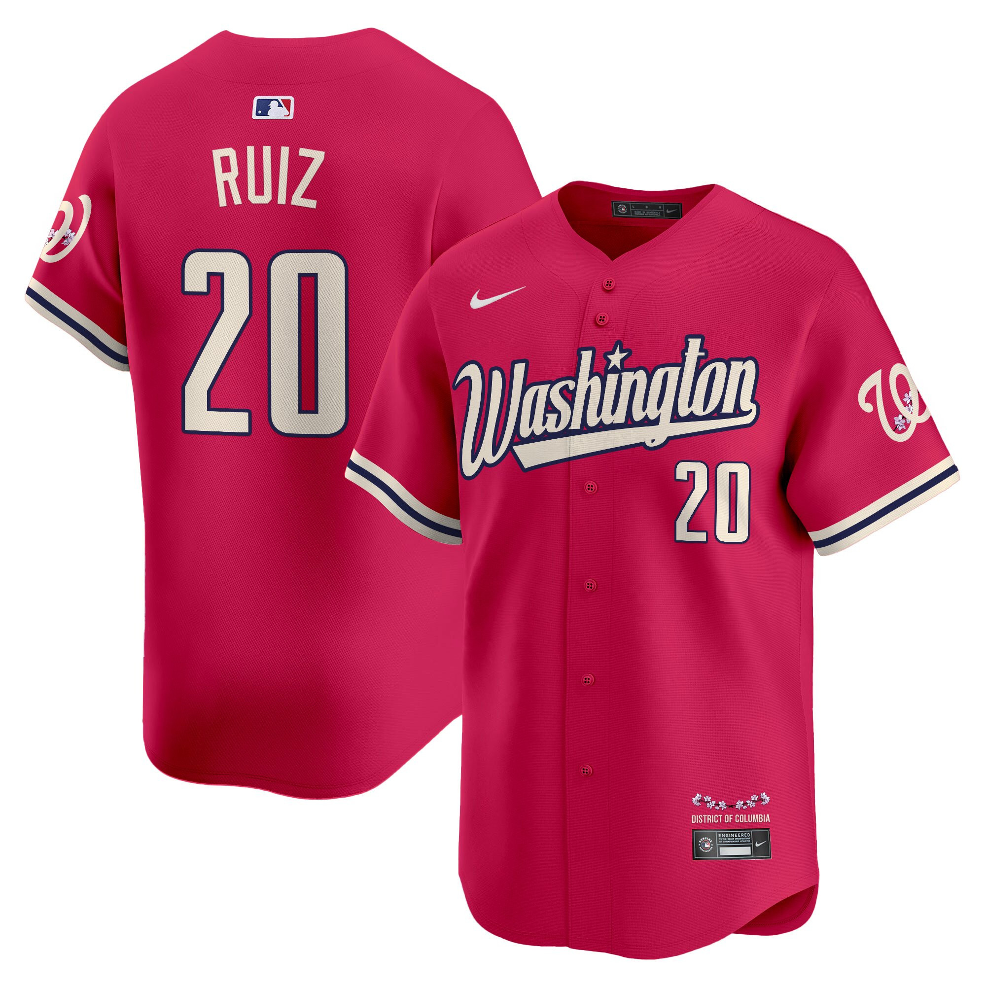 Men's Washington Nationals Cherry Blossom Style Vapor Limited Jersey - All Stitched