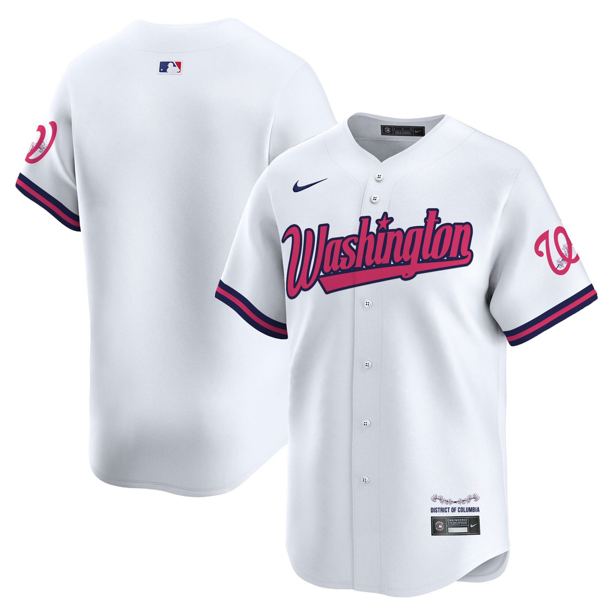 Men's Washington Nationals Cherry Blossom Style Vapor Limited Jersey - All Stitched