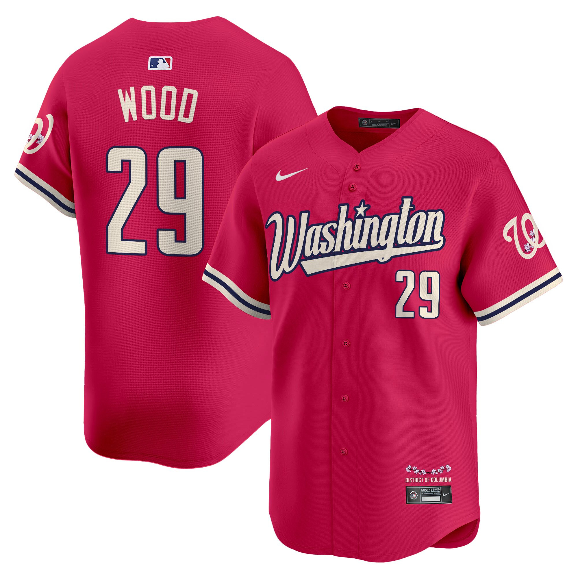 Men's Washington Nationals Cherry Blossom Style Vapor Limited Jersey - All Stitched