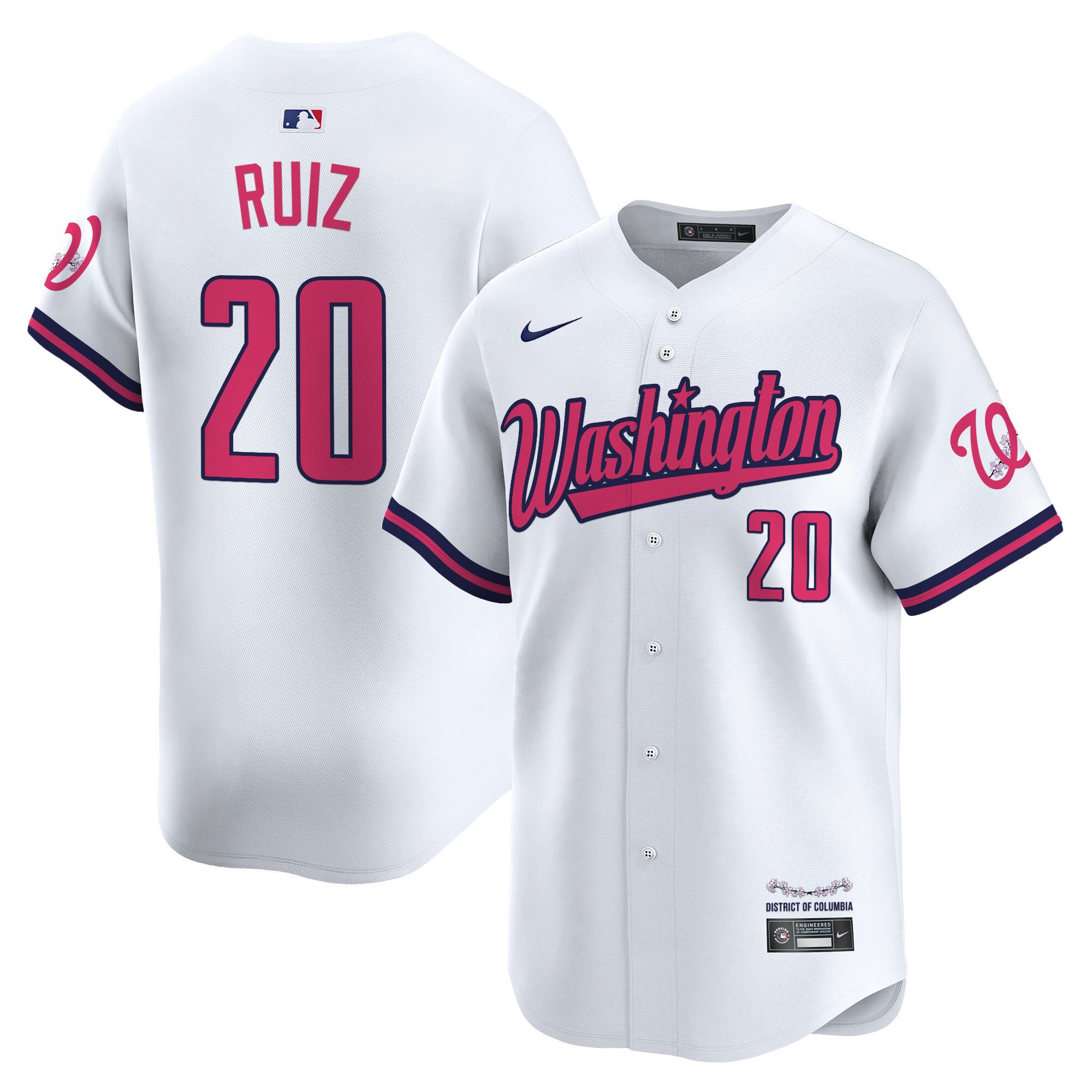 Men's Washington Nationals Cherry Blossom Style Vapor Limited Jersey - All Stitched