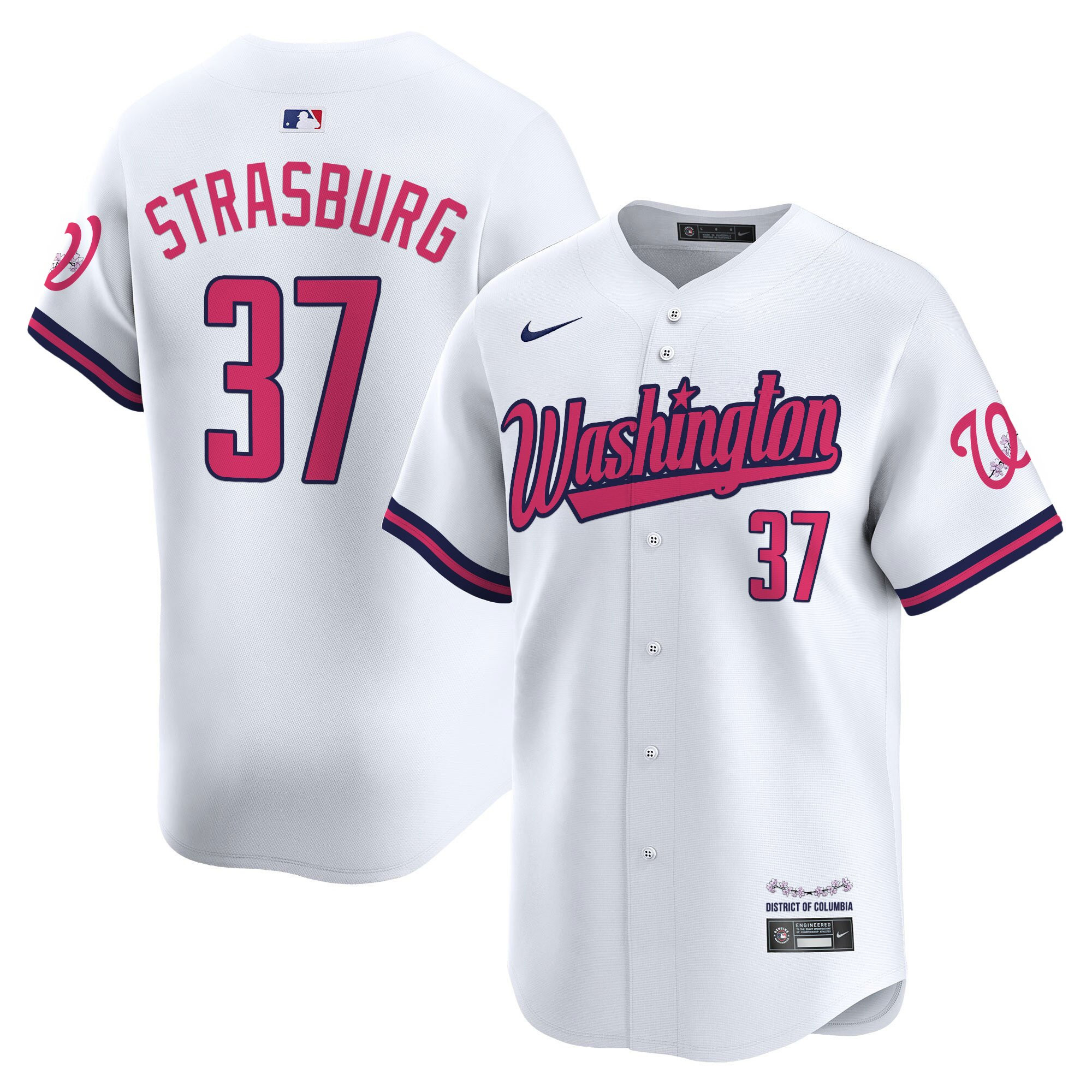 Men's Washington Nationals Cherry Blossom Style Vapor Limited Jersey - All Stitched