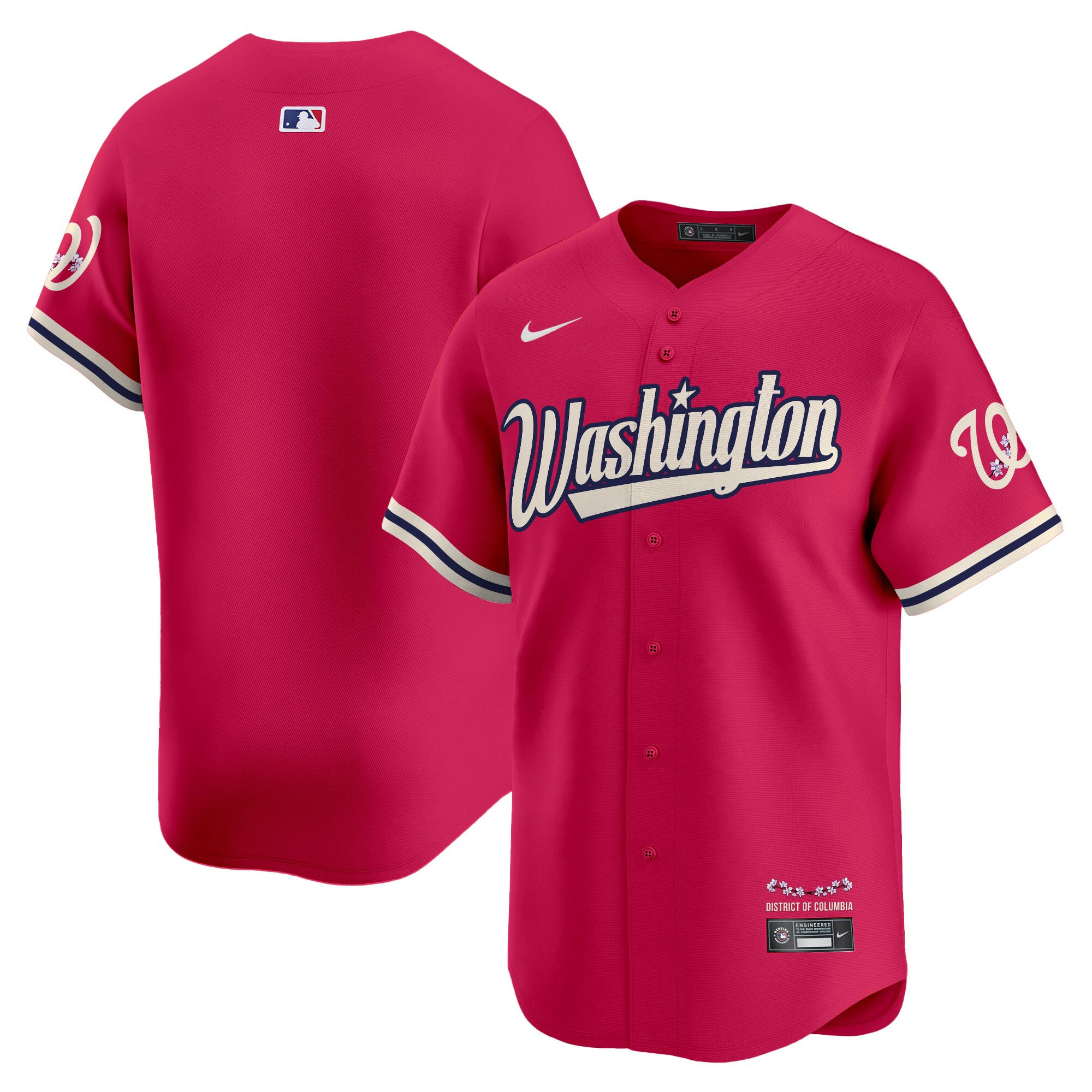 Men's Washington Nationals Cherry Blossom Style Vapor Limited Jersey - All Stitched