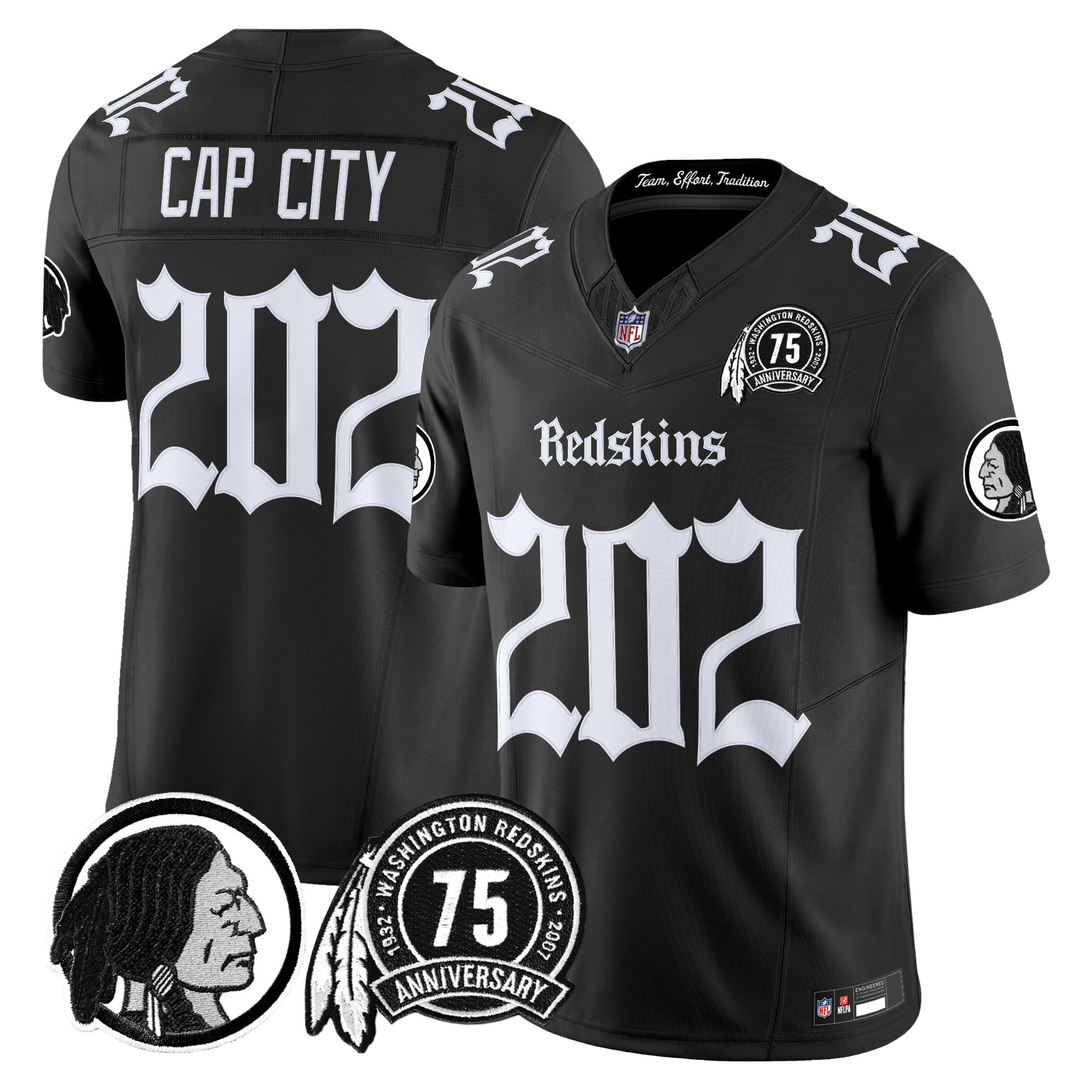 Men's Washington Redskins 'Gothic Capital Edition' Vapor Limited Jersey - All Stitched